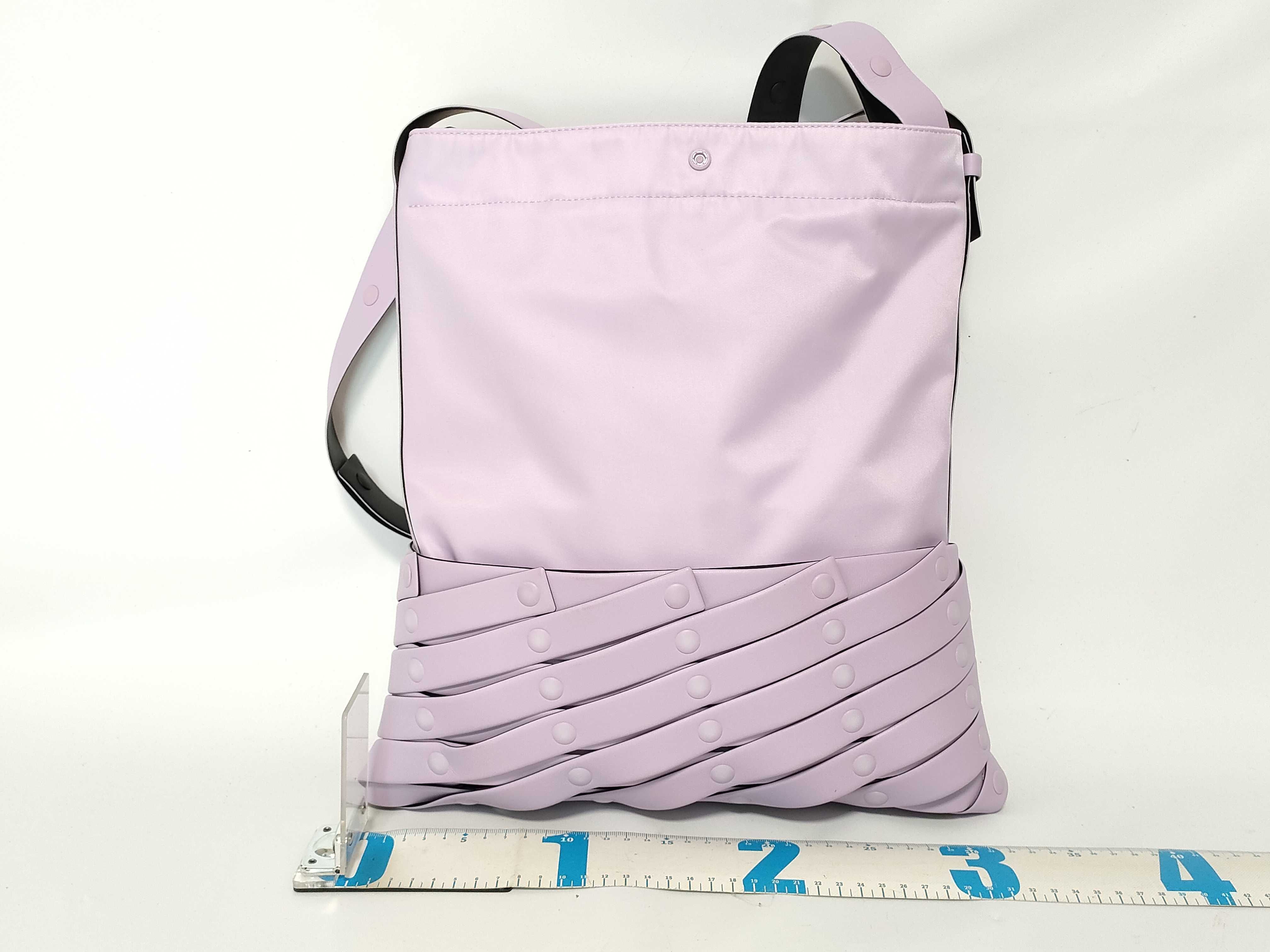 Issey Miyake Lilac Spiral Grid Shoulder Bag