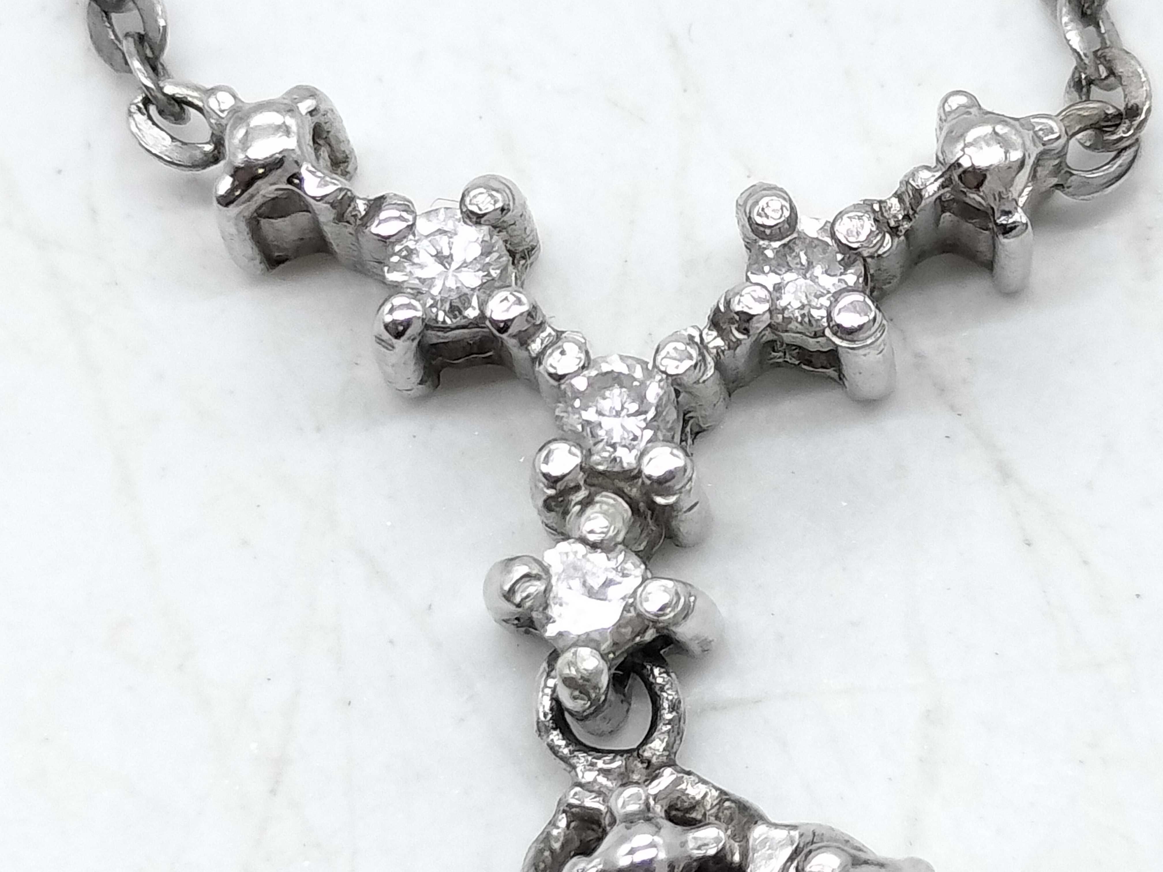 14 Karat White Gold Spessartite Garnet and Diamond Pendant Necklace
