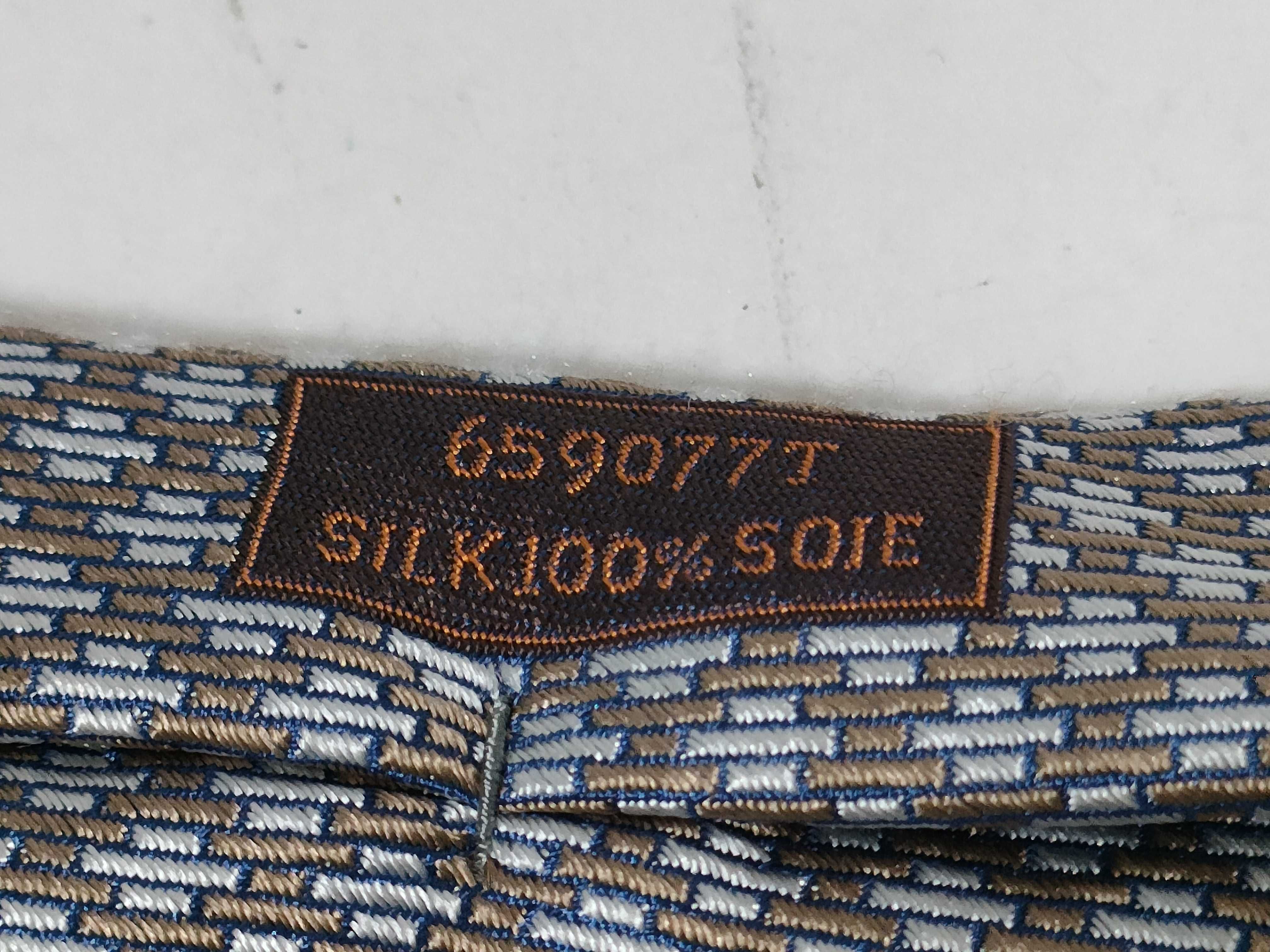 Hermes Men's Silk Necktie, Geometric Jacquard Pattern