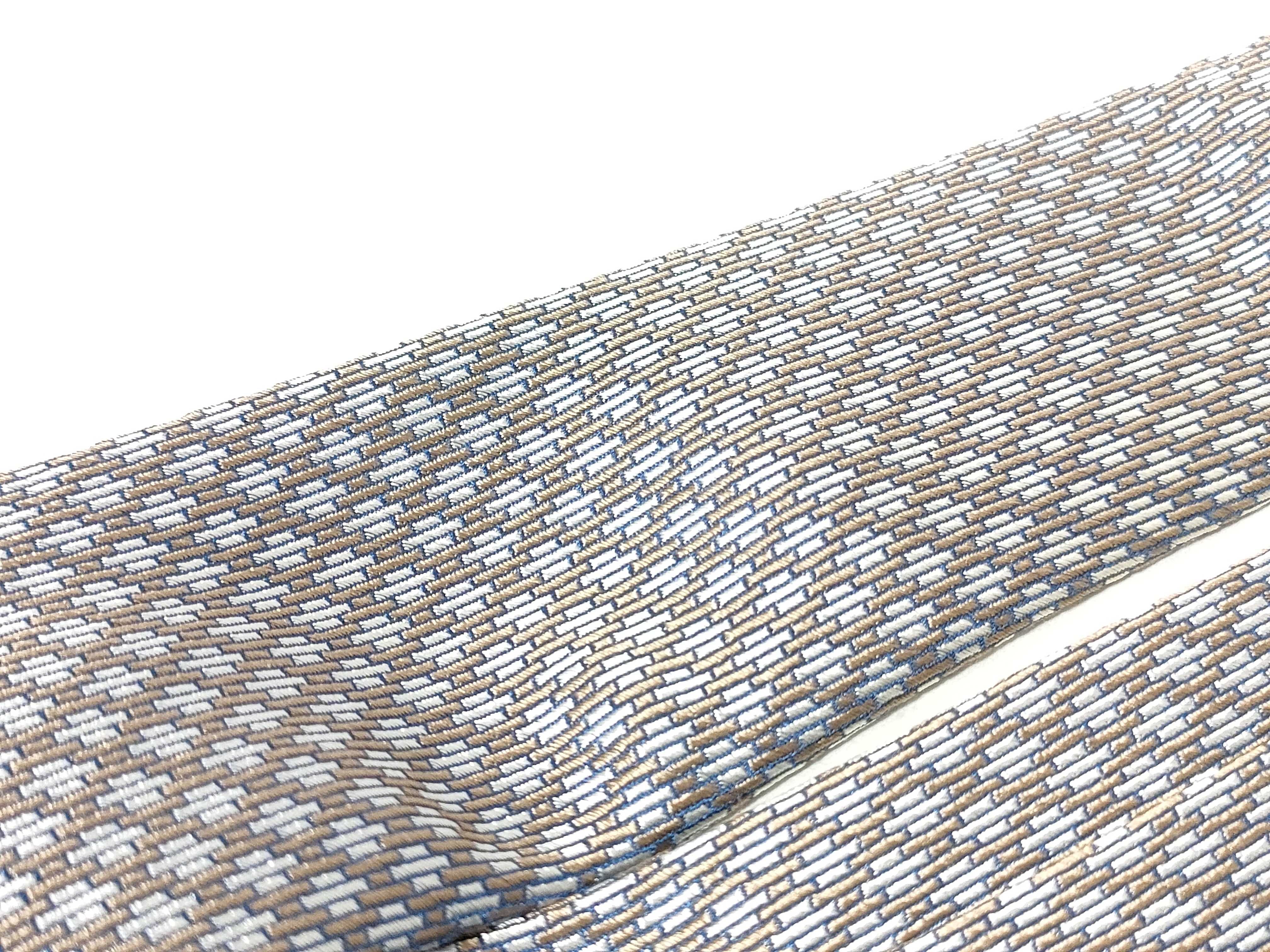 Hermes Men's Silk Necktie, Geometric Jacquard Pattern