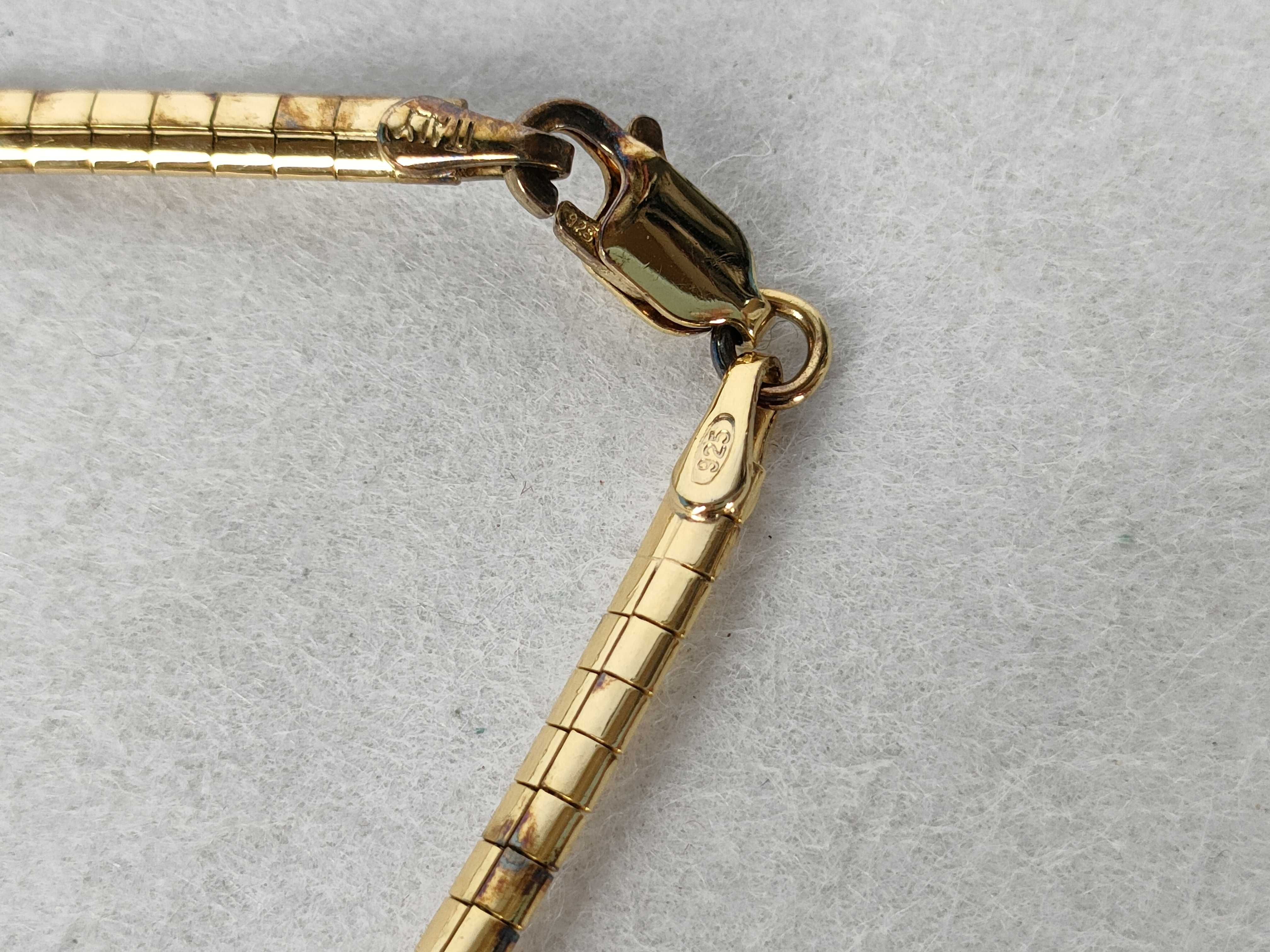 Gilt Sterling Silver Omega Chain Pearl Drop Necklace