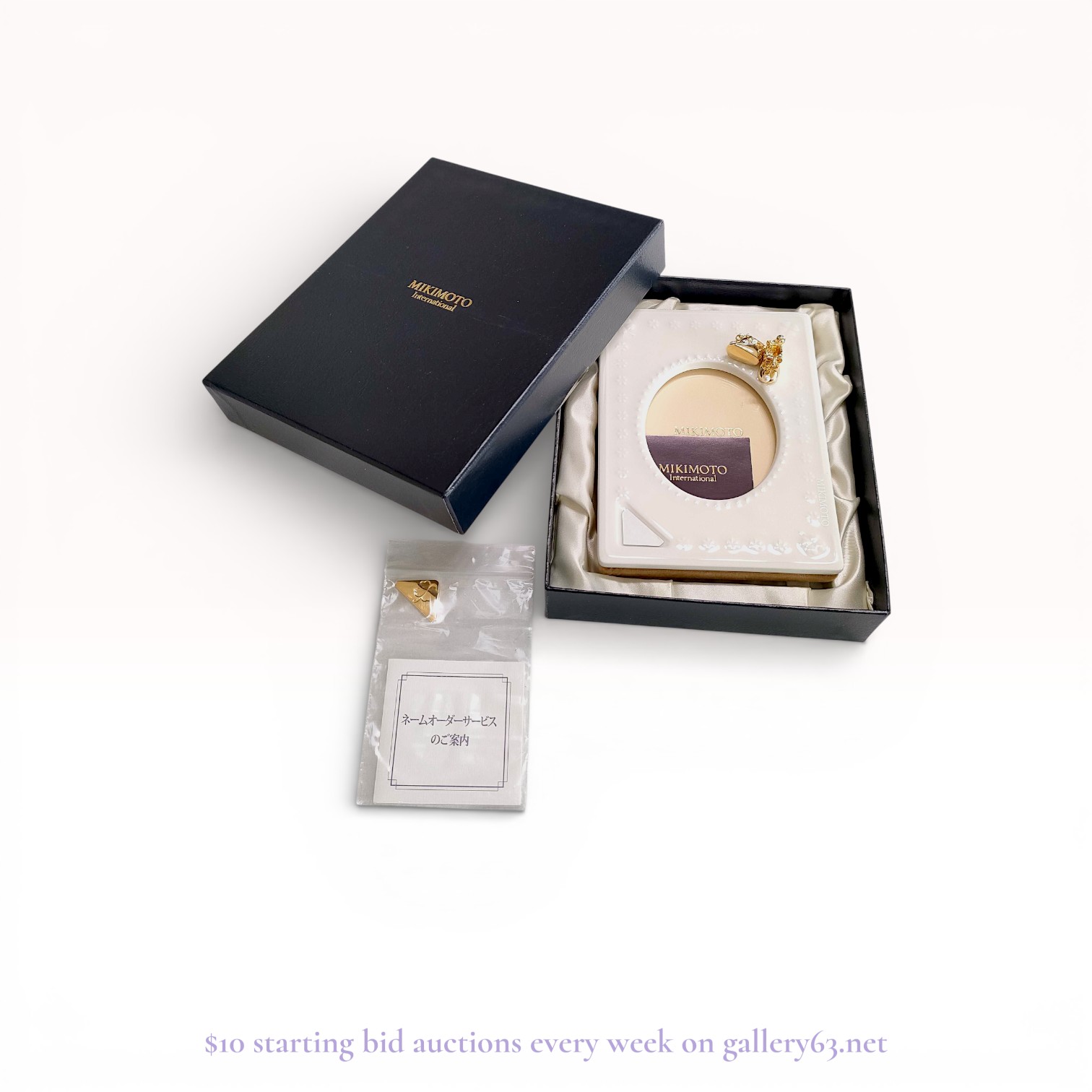 Mikimoto International Porcelain Baby Photo Frame with Cultured Pearls
