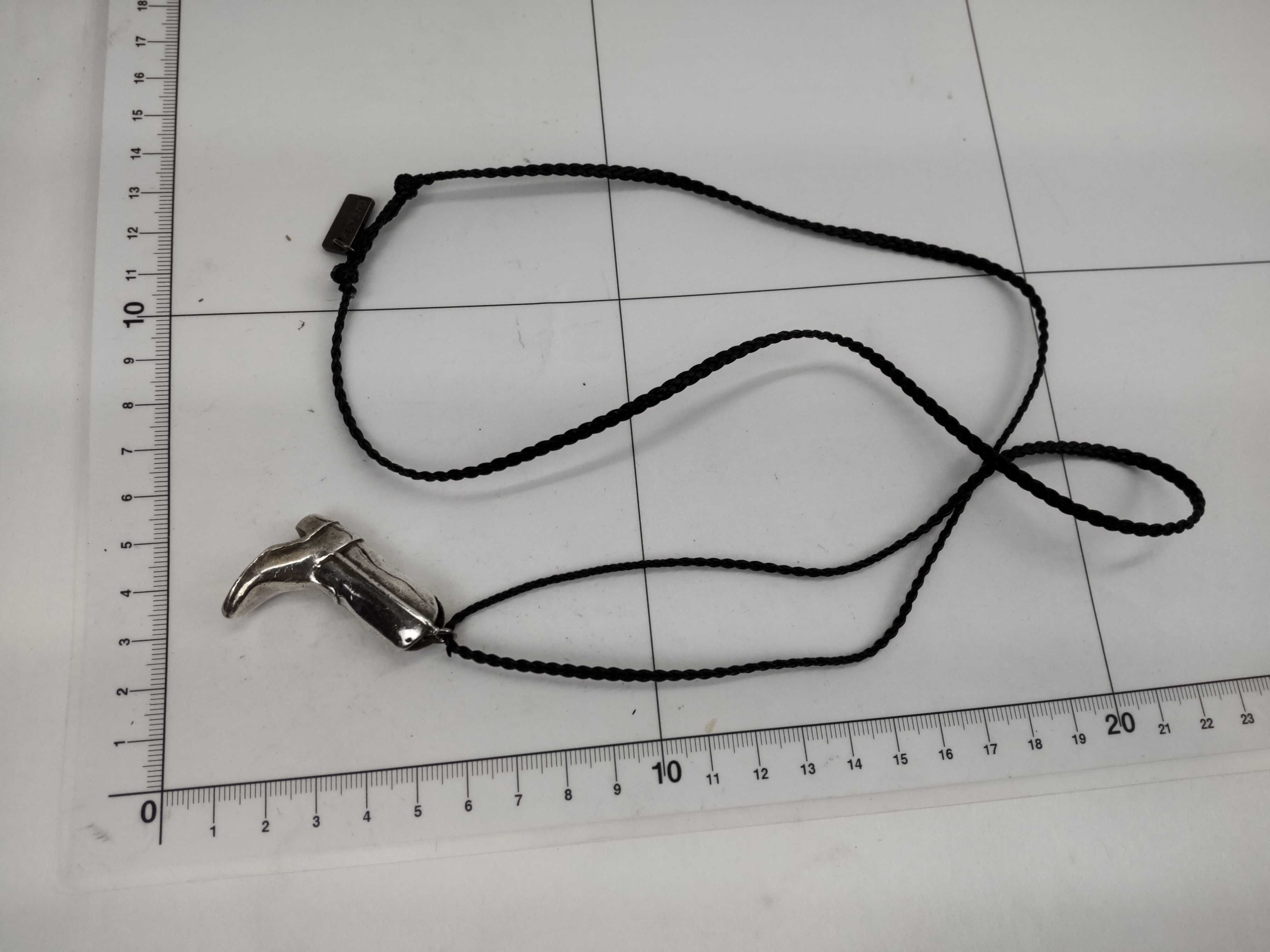 Sterling Silver Cowboy Boot Pendant Braided Cord Necklace