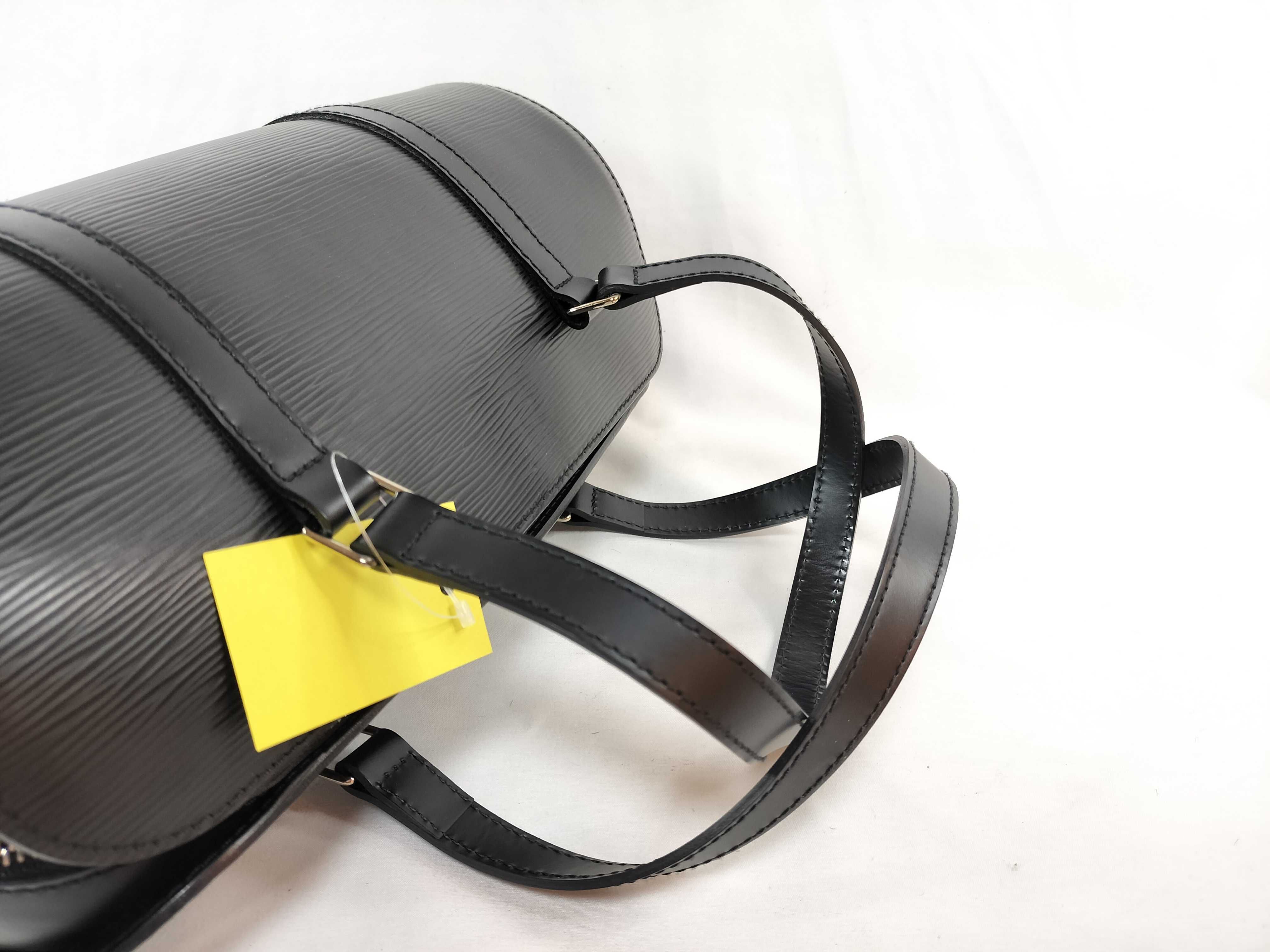 Louis Vuitton Black Epi Leather Soufflot Handbag with Matching Pouch