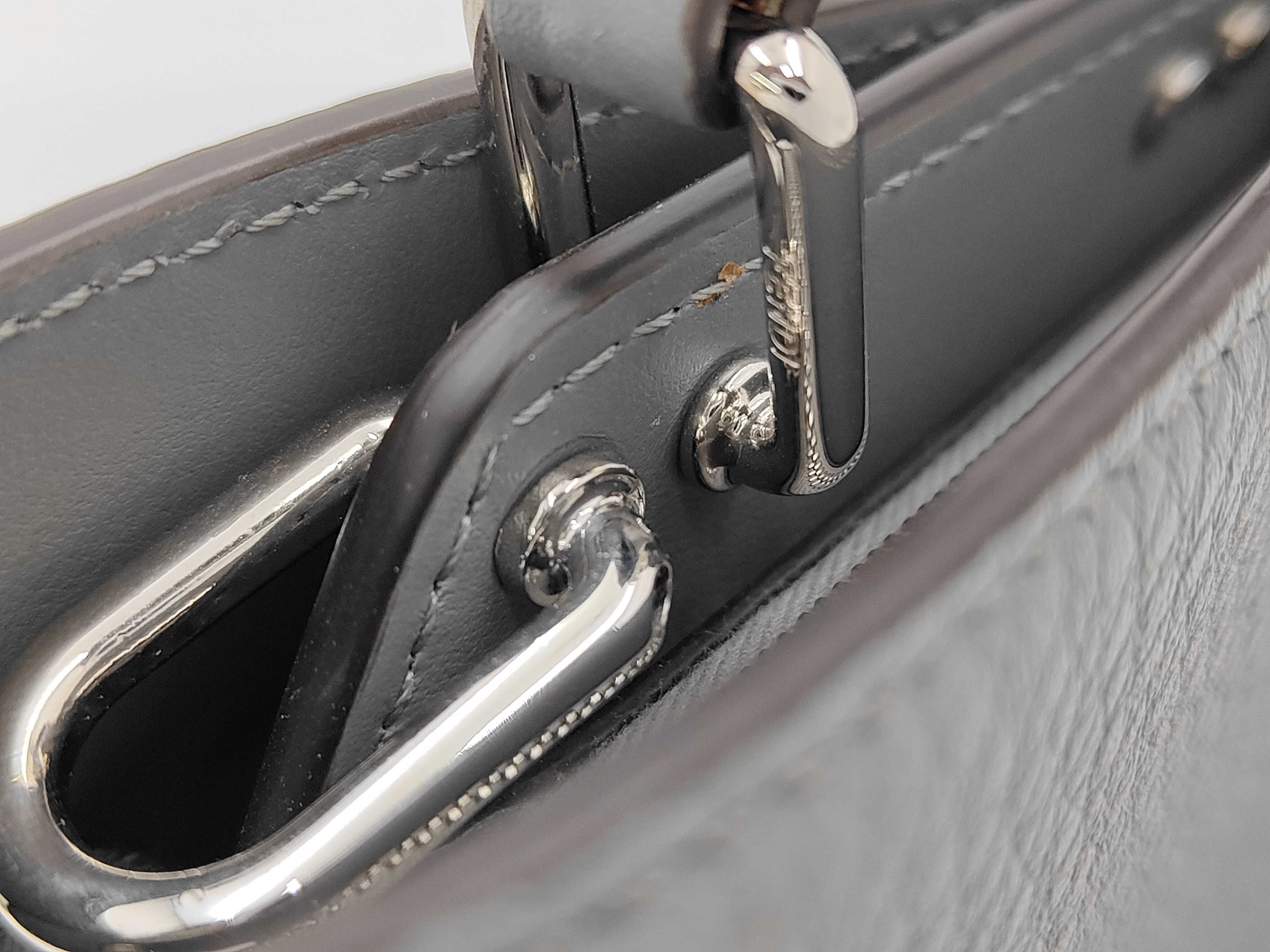 Fendi Grey Grained Leather Peekaboo ISeeU Mini Handbag