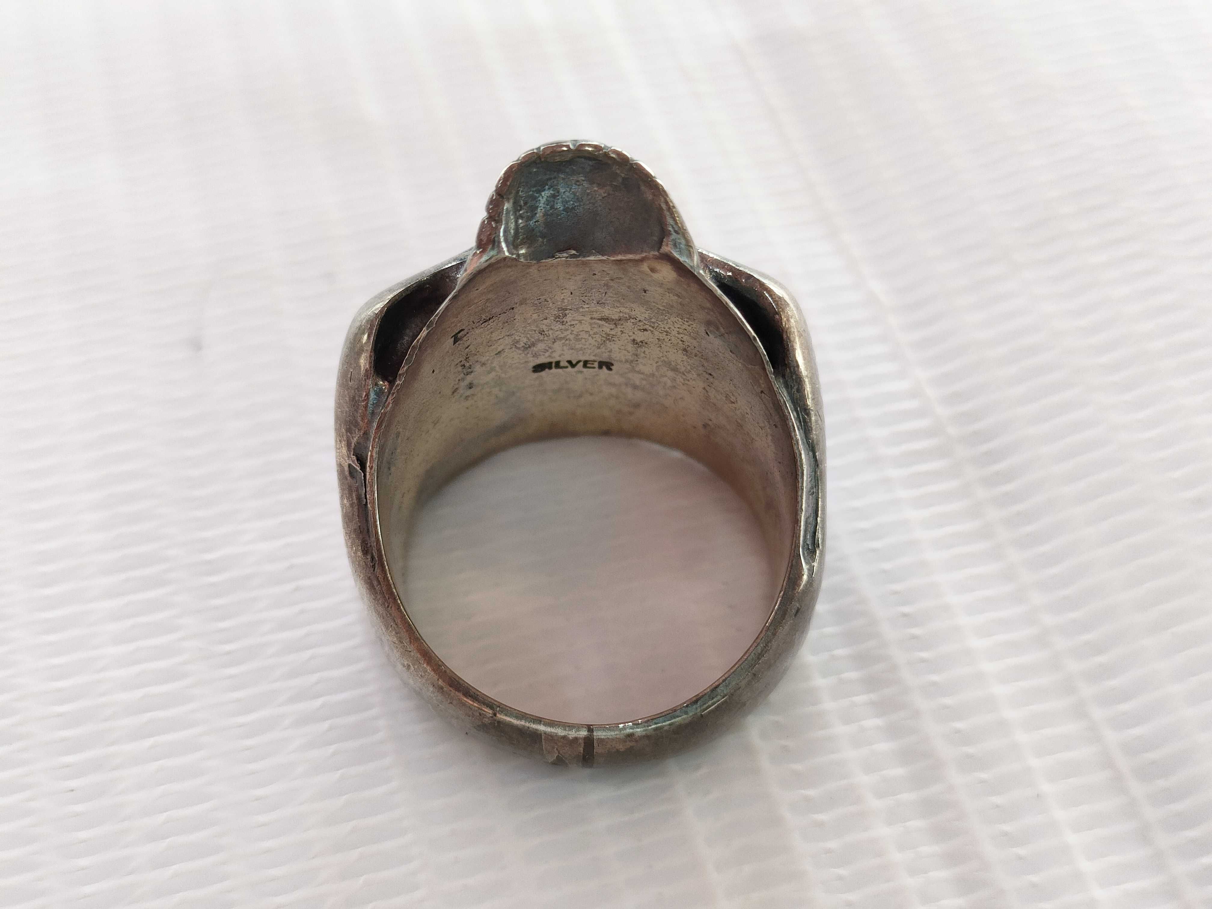 Large Sculptural Silver Skull Ring