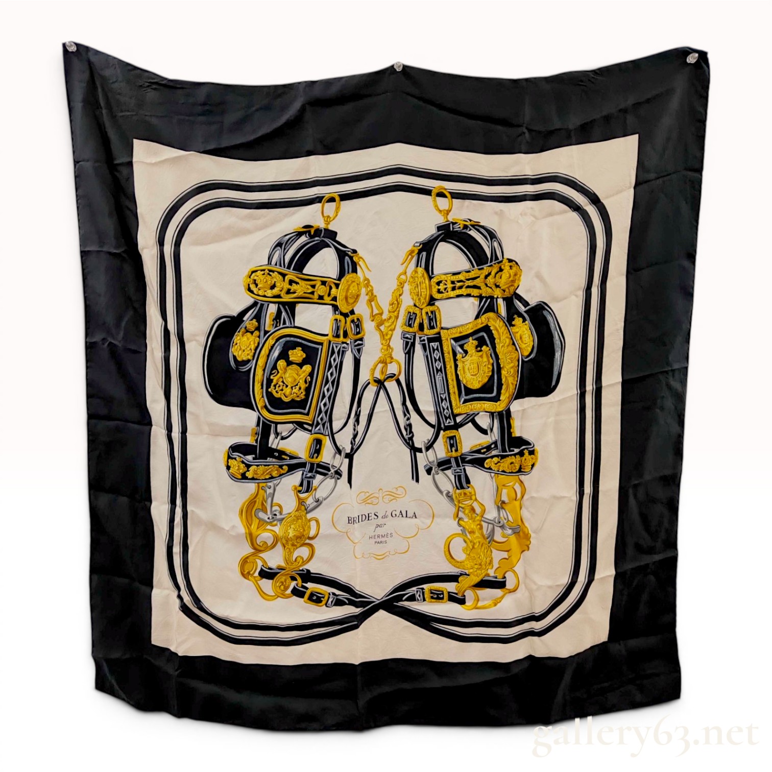 Hermes Brides de Gala Silk Twill Scarf 90