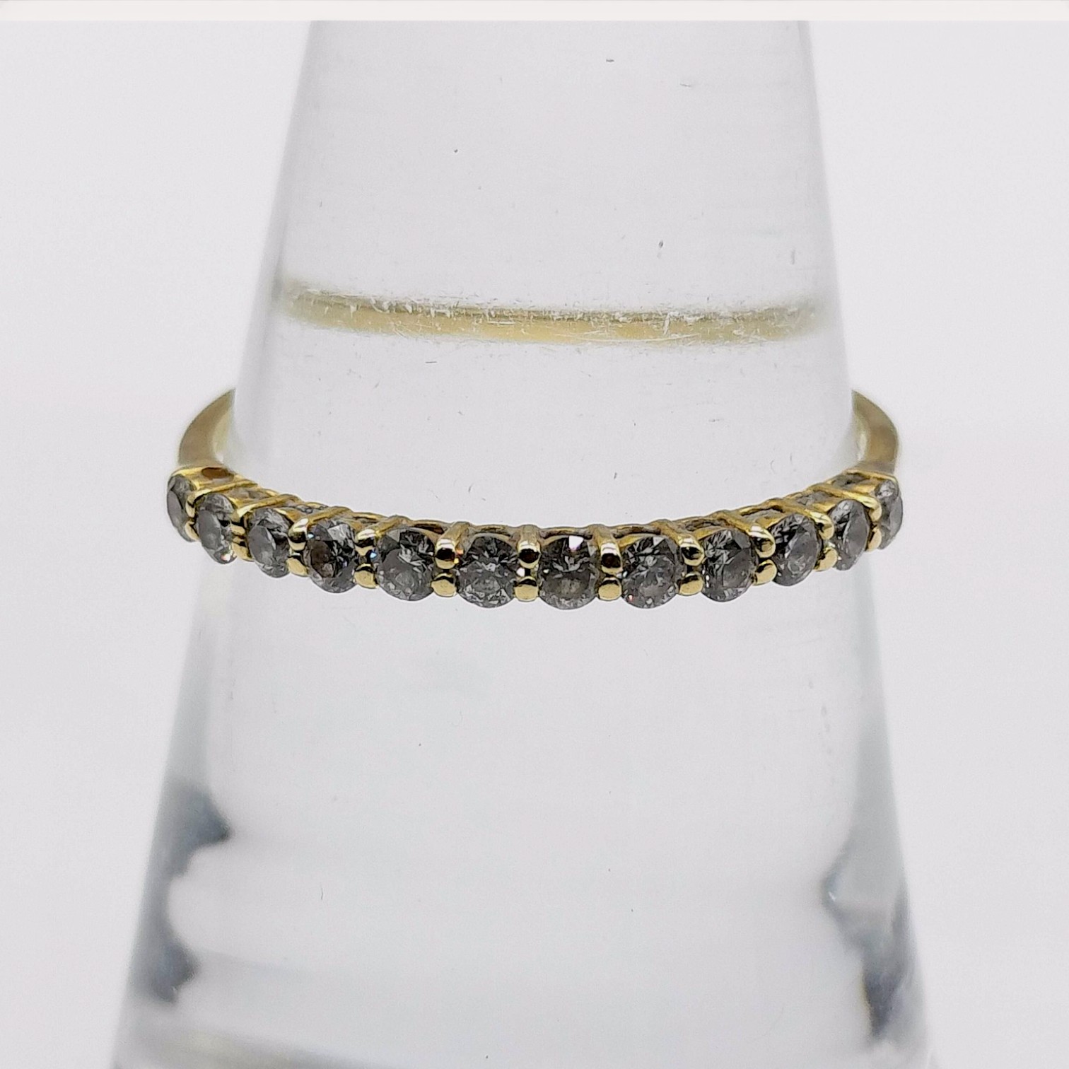 18K Yellow Gold and Salt and Pepper Diamond Half-Eternity Band