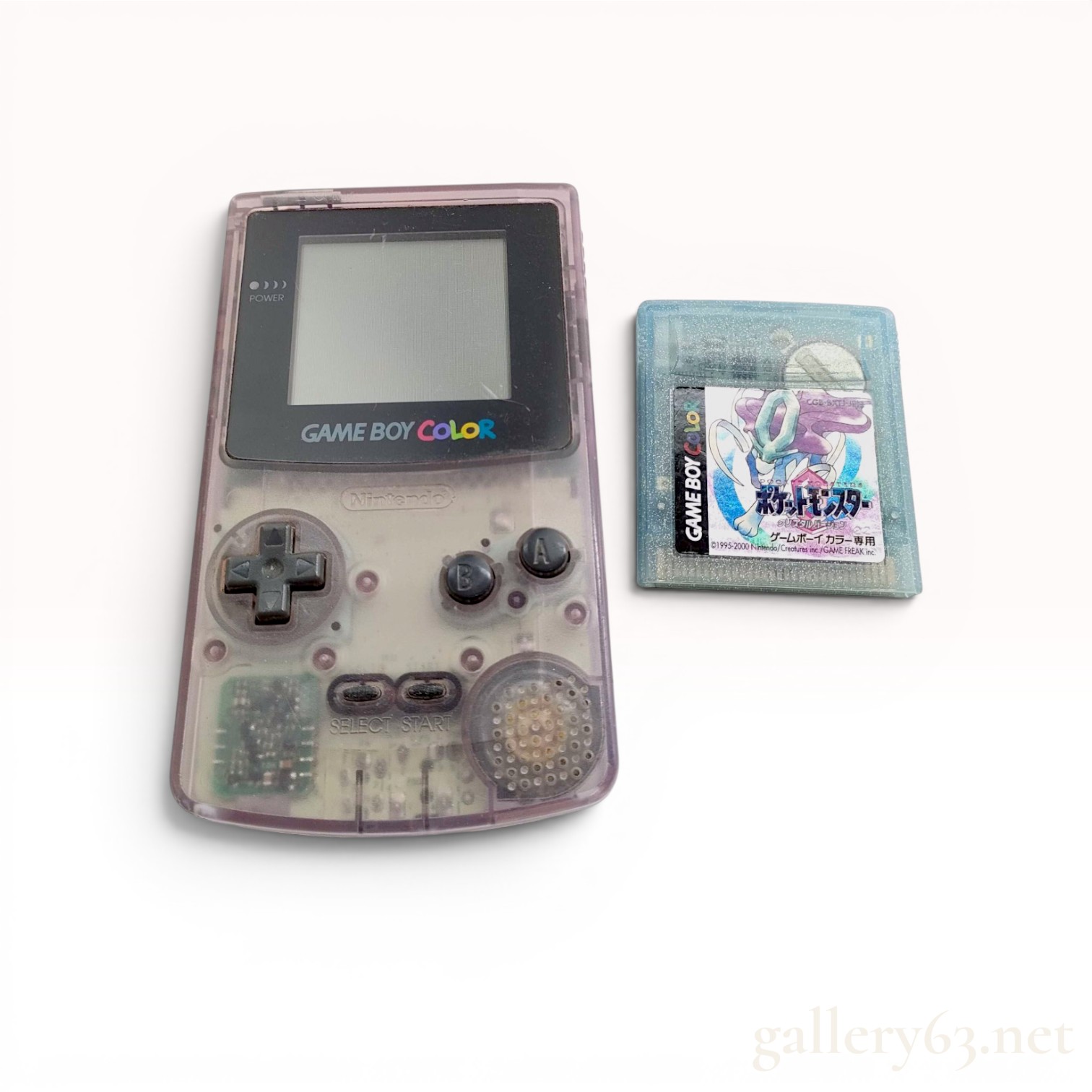Nintendo Game Boy Color Console CGB-001 Atomic Purple and Japanese Pokemon Crystal Game Cartridge