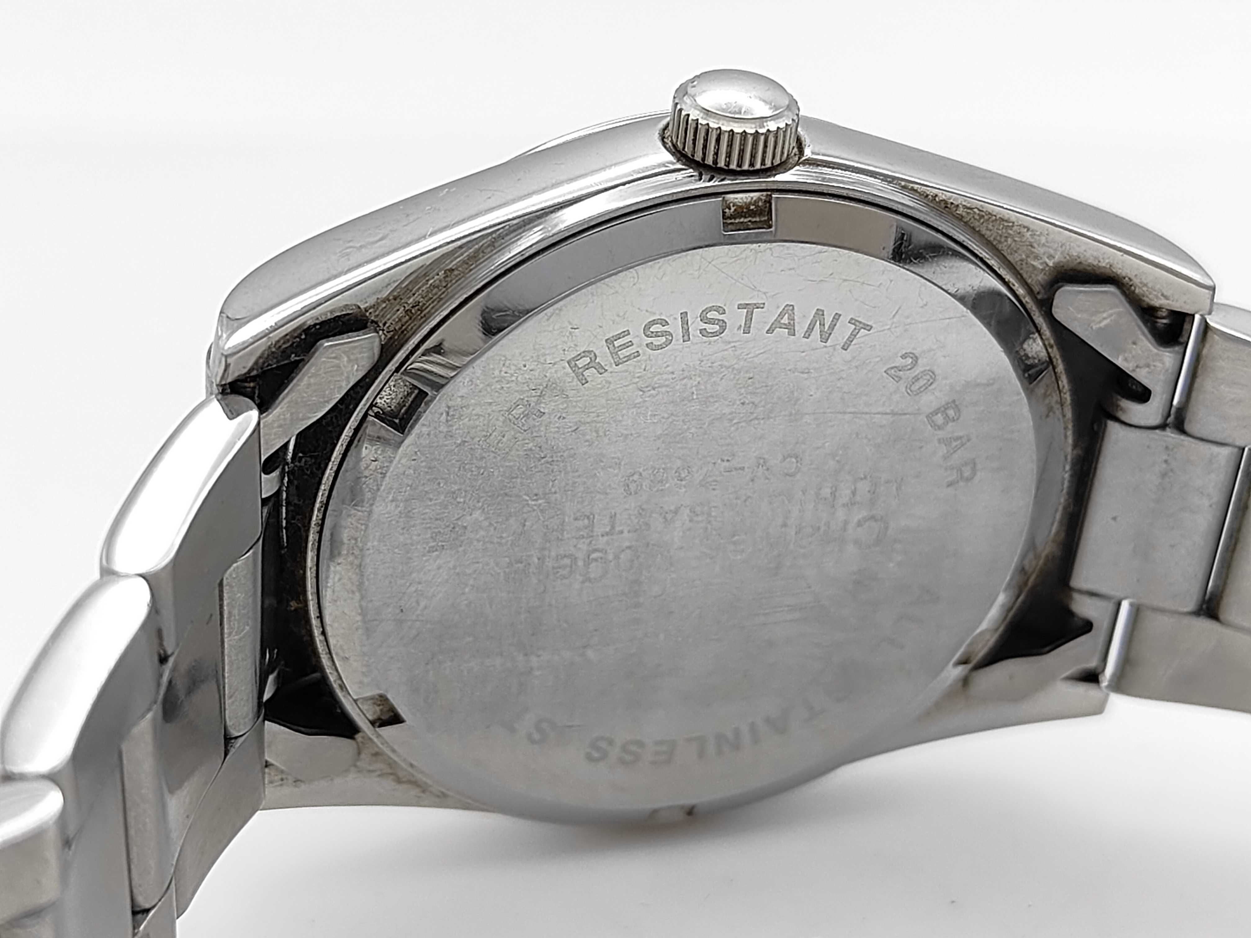 Charles Vogele Date Just Style Stainless Steel Quartz Wristwatch CV-7629