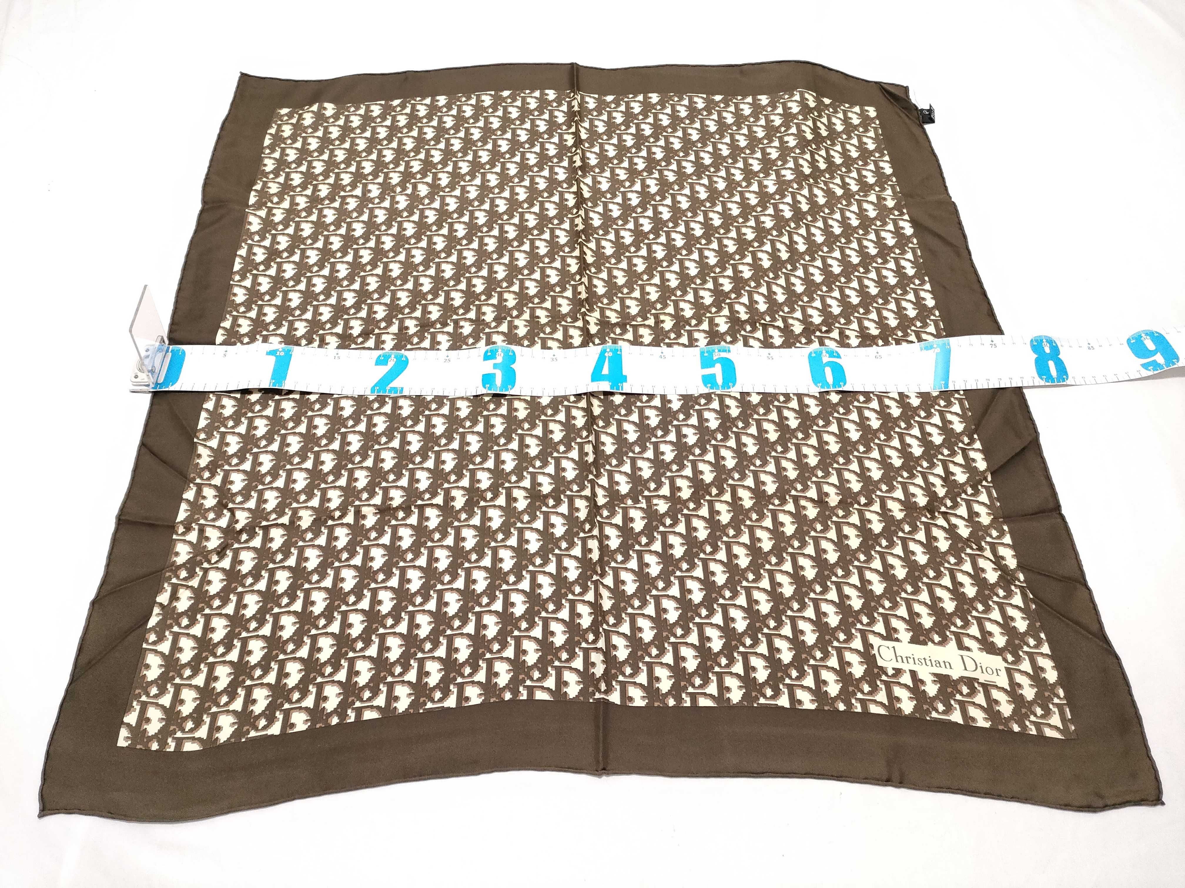 Christian Dior Brown Oblique Monogram Silk Scarf
