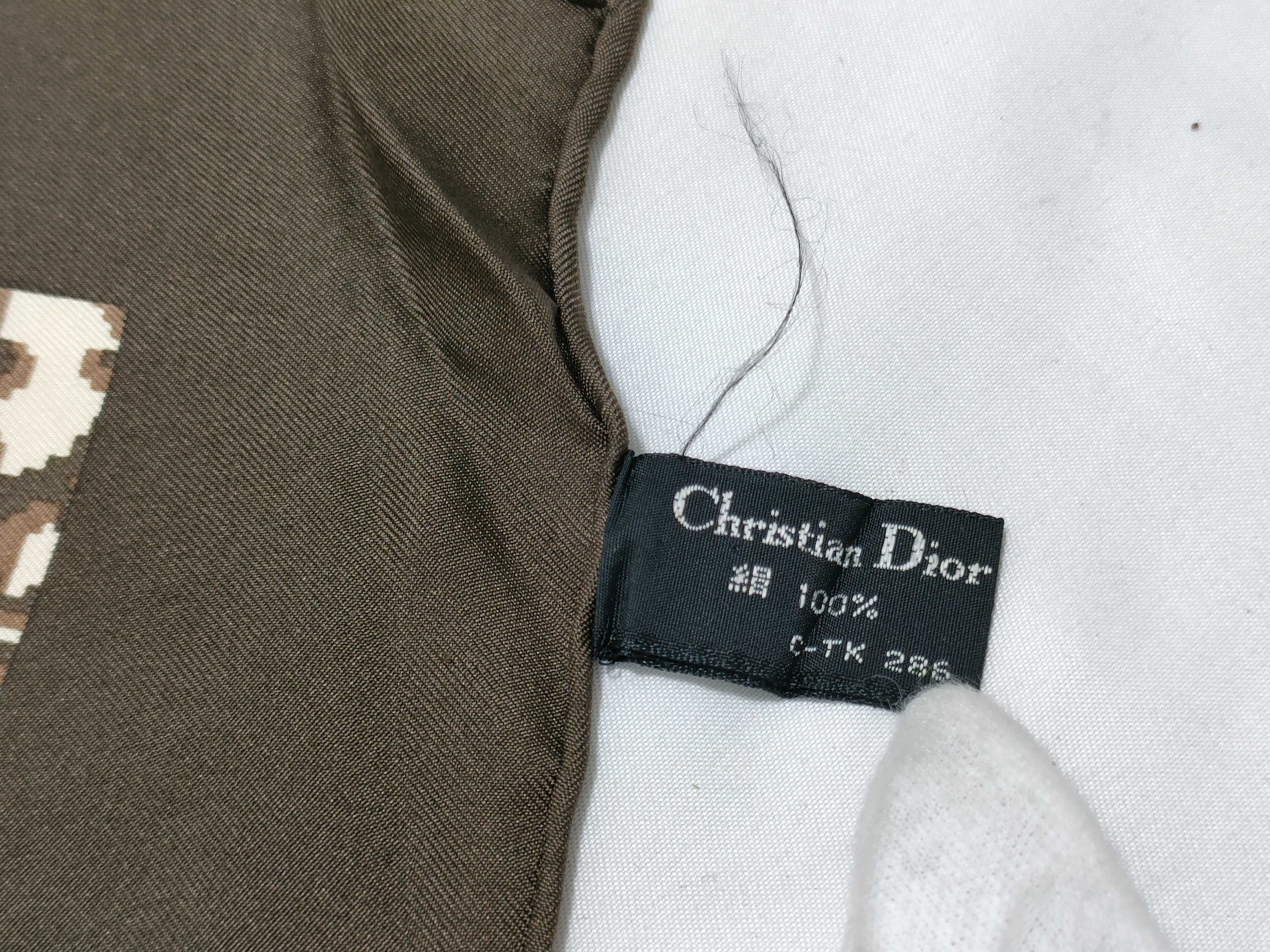 Christian Dior Brown Oblique Monogram Silk Scarf