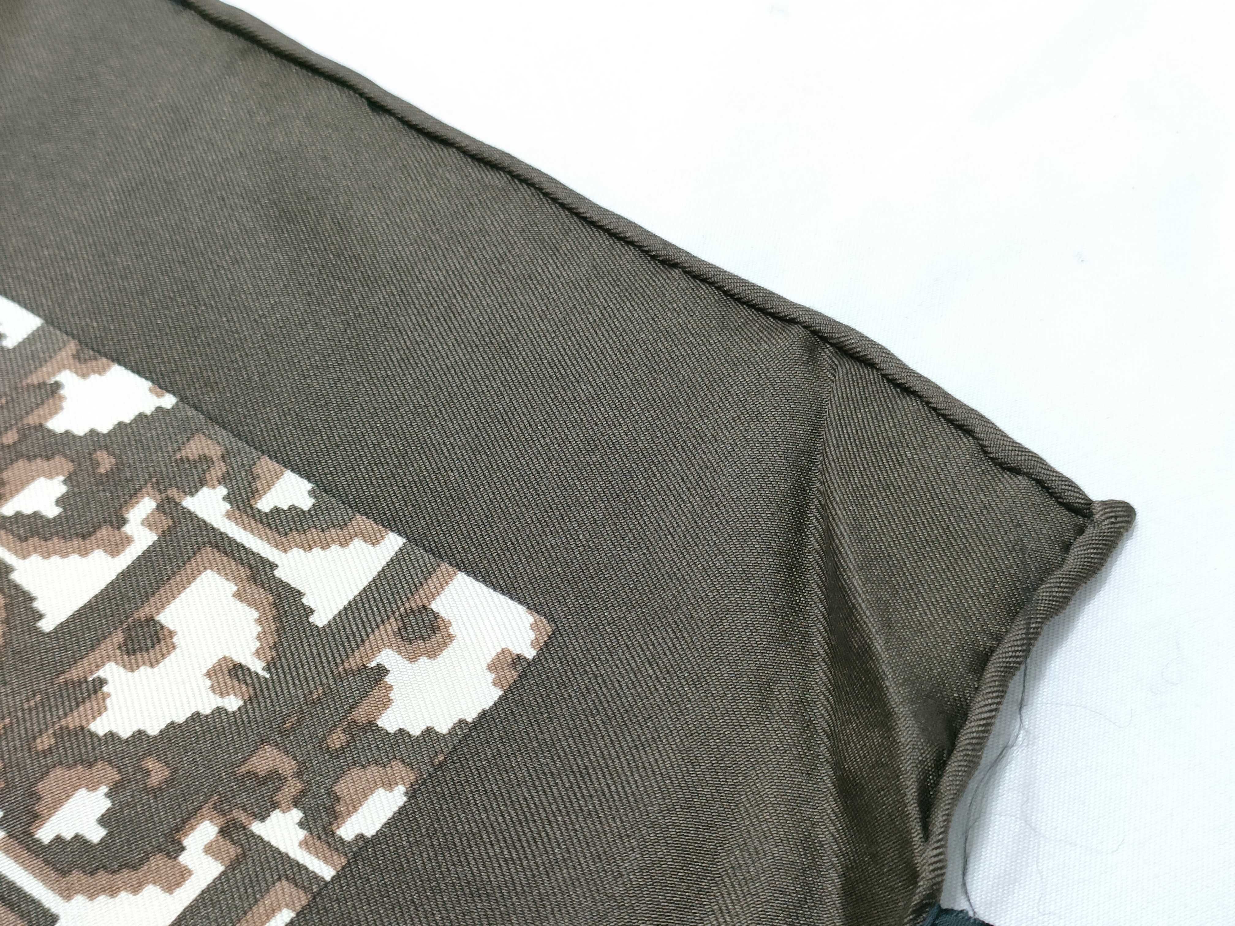 Christian Dior Brown Oblique Monogram Silk Scarf