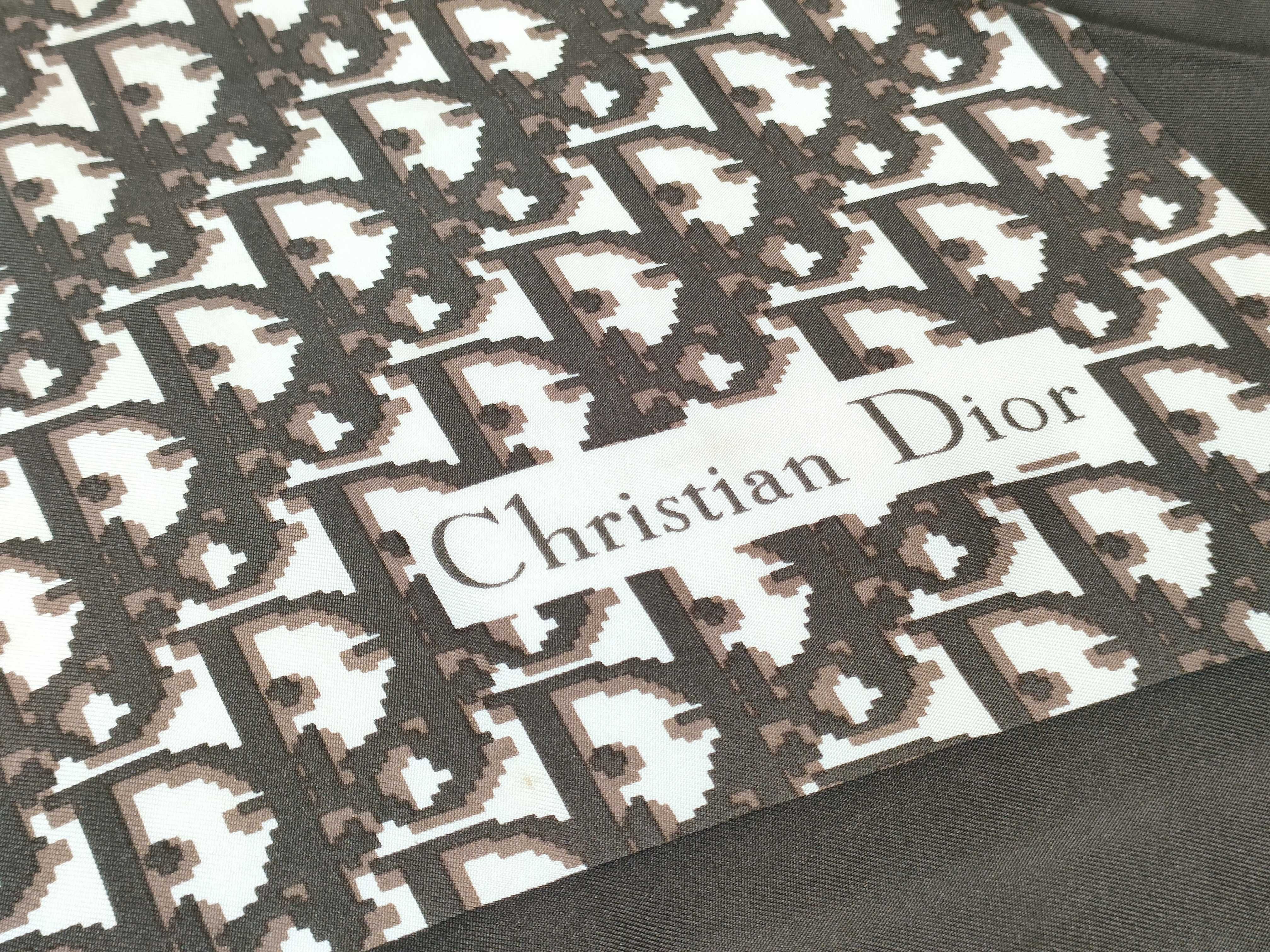 Christian Dior Brown Oblique Monogram Silk Scarf