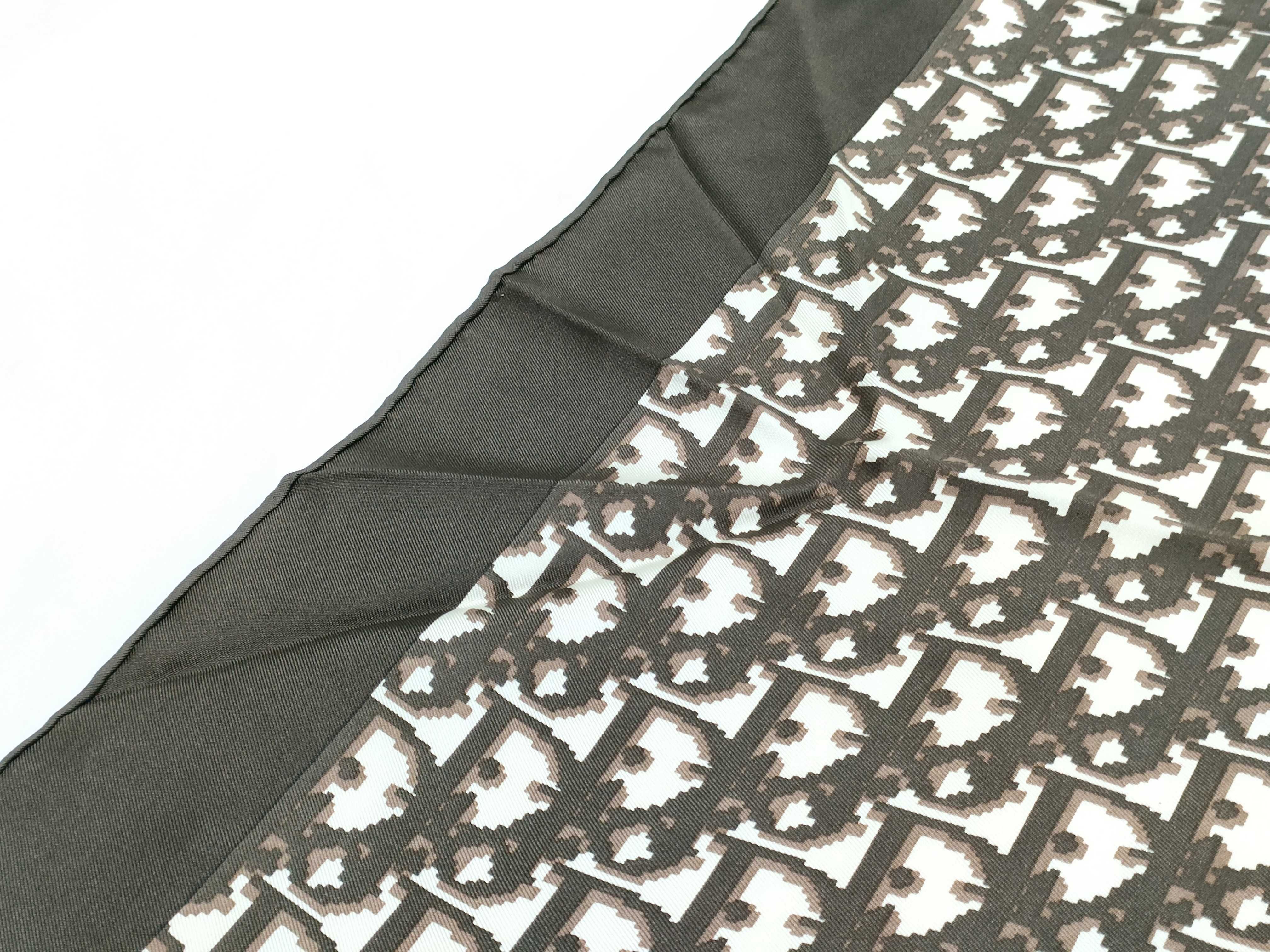 Christian Dior Brown Oblique Monogram Silk Scarf