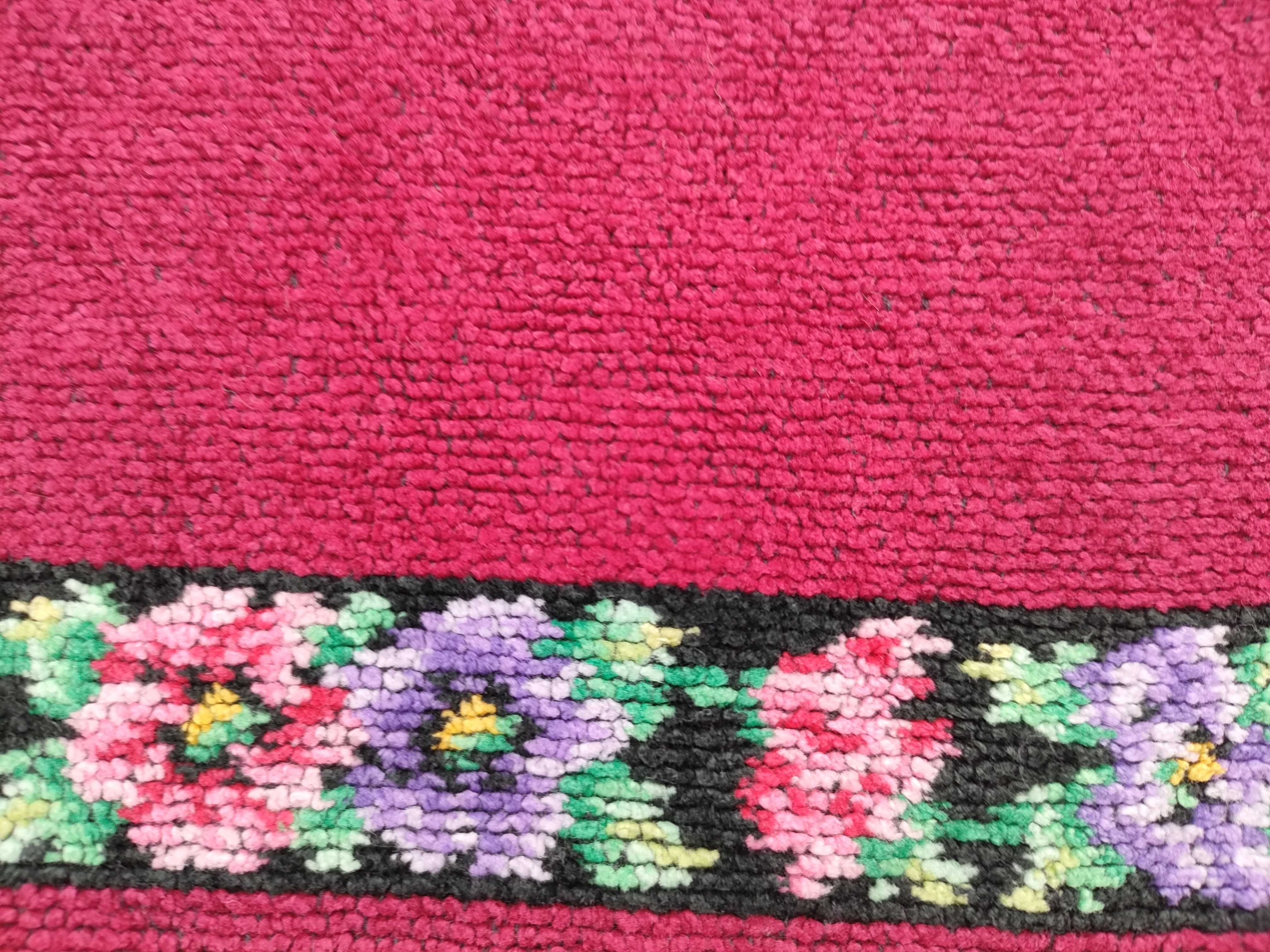 An Assortment of Feiler Floral Chenille Textiles and Plush Throw