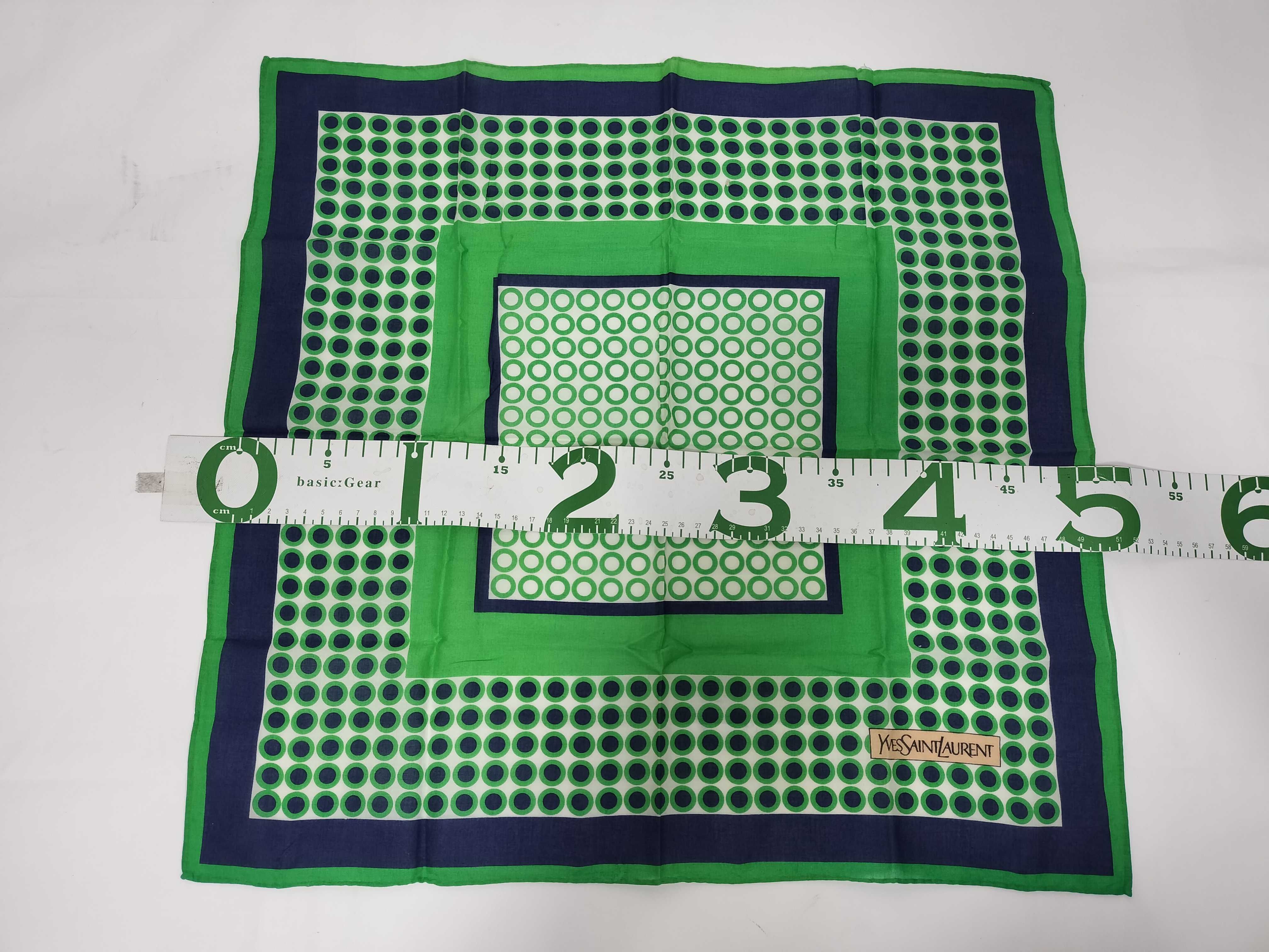 Yves Saint Laurent Geometric Concentric Square Silk Scarf