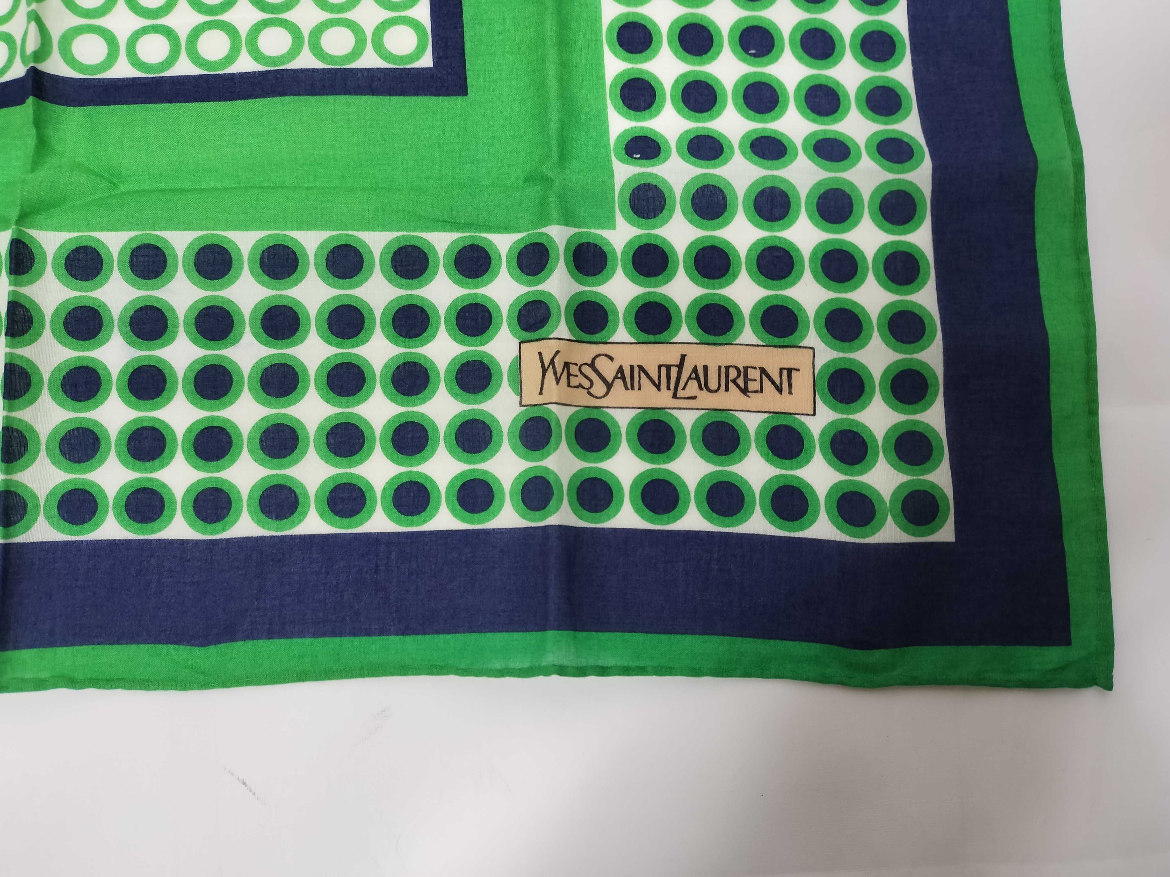 Yves Saint Laurent Geometric Concentric Square Silk Scarf