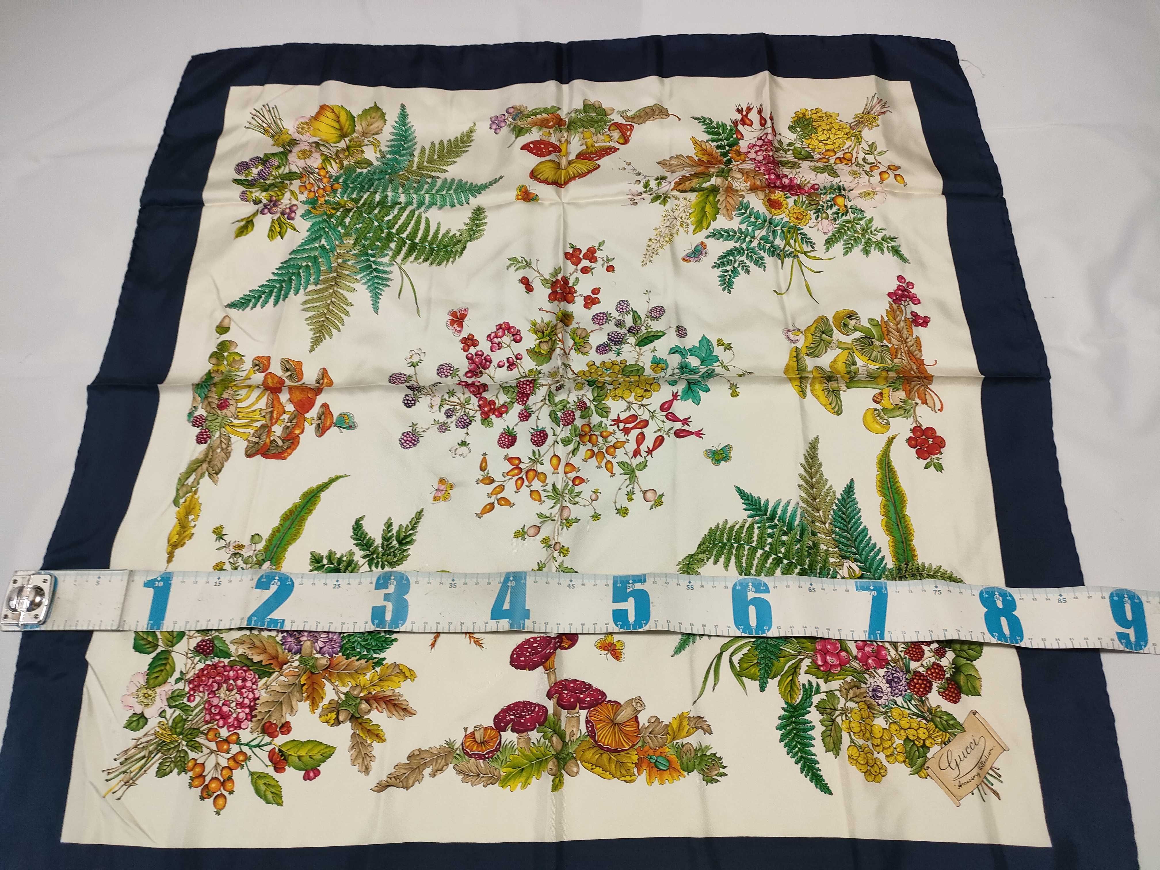 Gucci Accessory Collection Fungi Botanical Print Silk Scarf