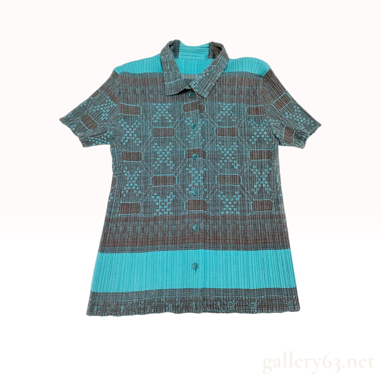 Pleats Please Issey Miyake Patterned Short-Sleeved Pleated Shirt