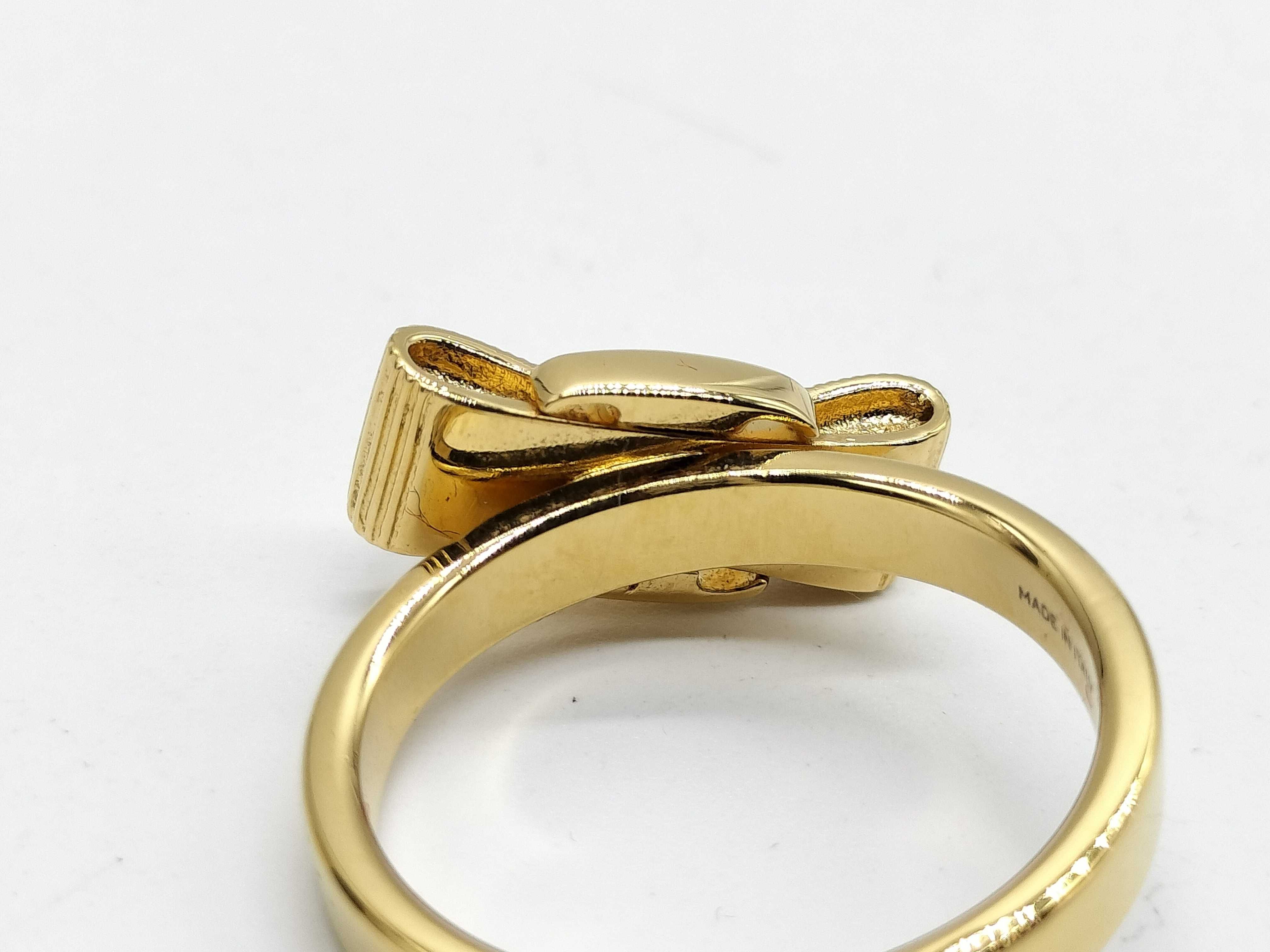 Salvatore Ferragamo Vara Bow Ring in Gold-Tone Metal