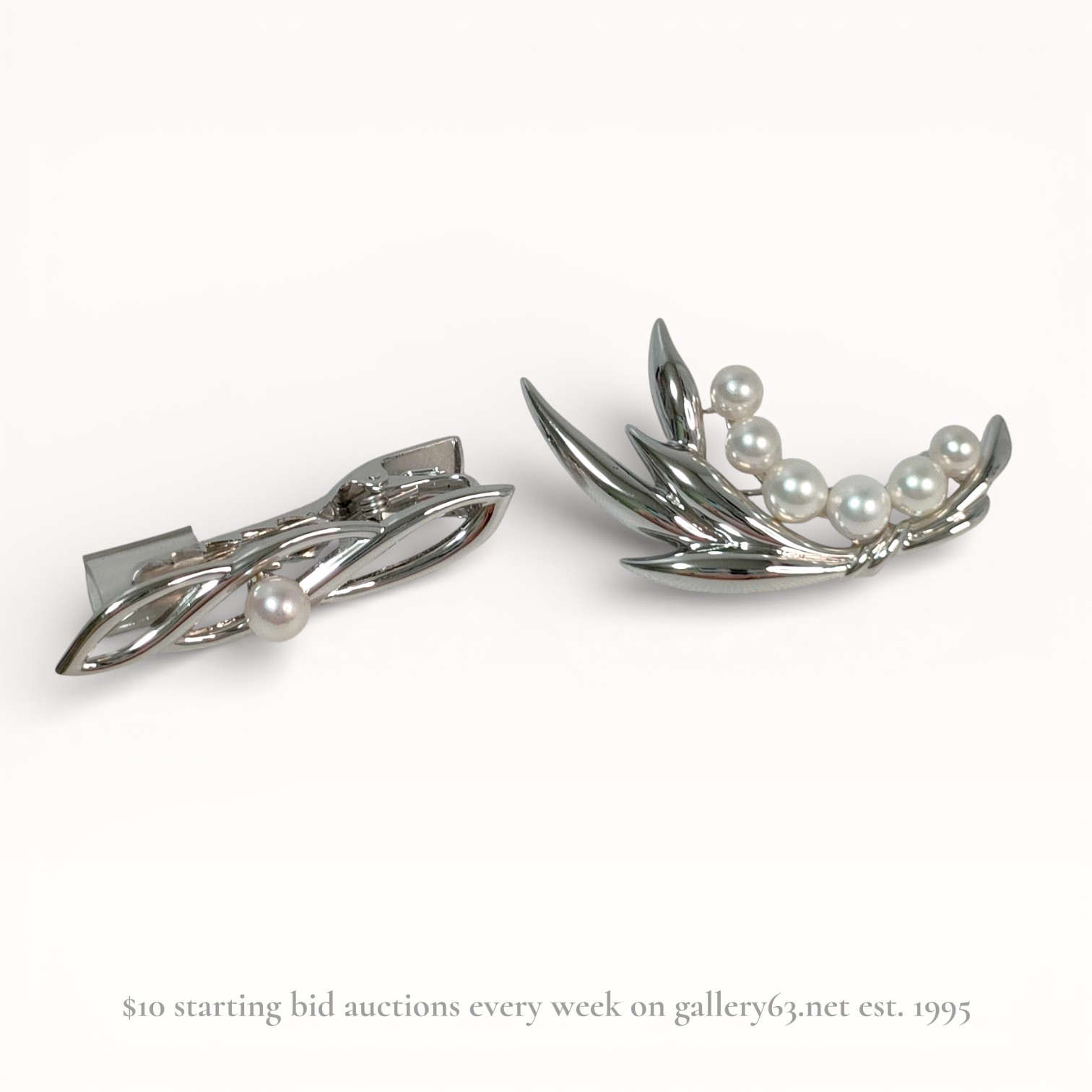 Two Mikimoto Silver and Cultured Pearl Jewelry Items