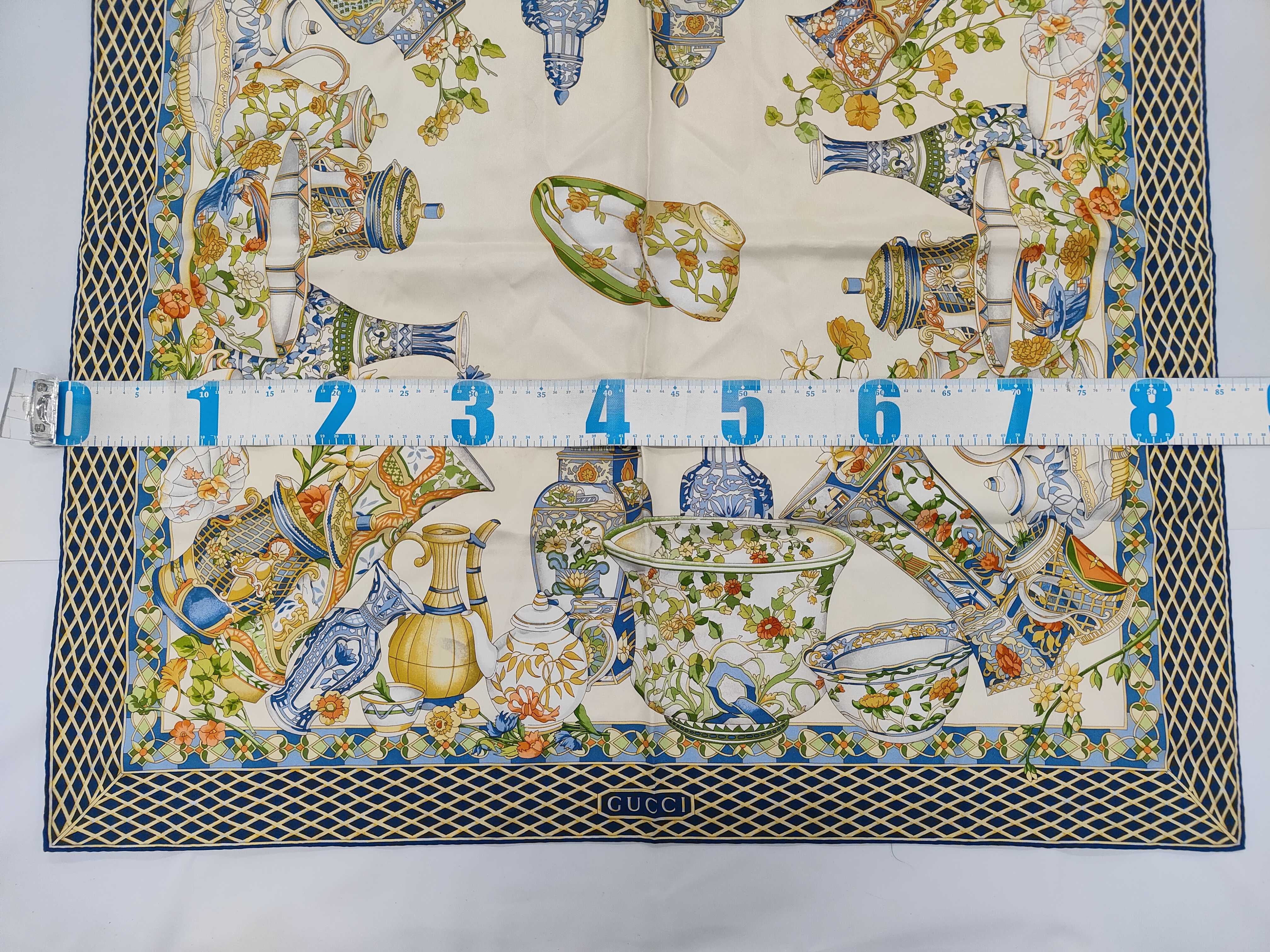 Gucci Silk Scarf in Chinese Vases Pattern by Vittorio Accornero