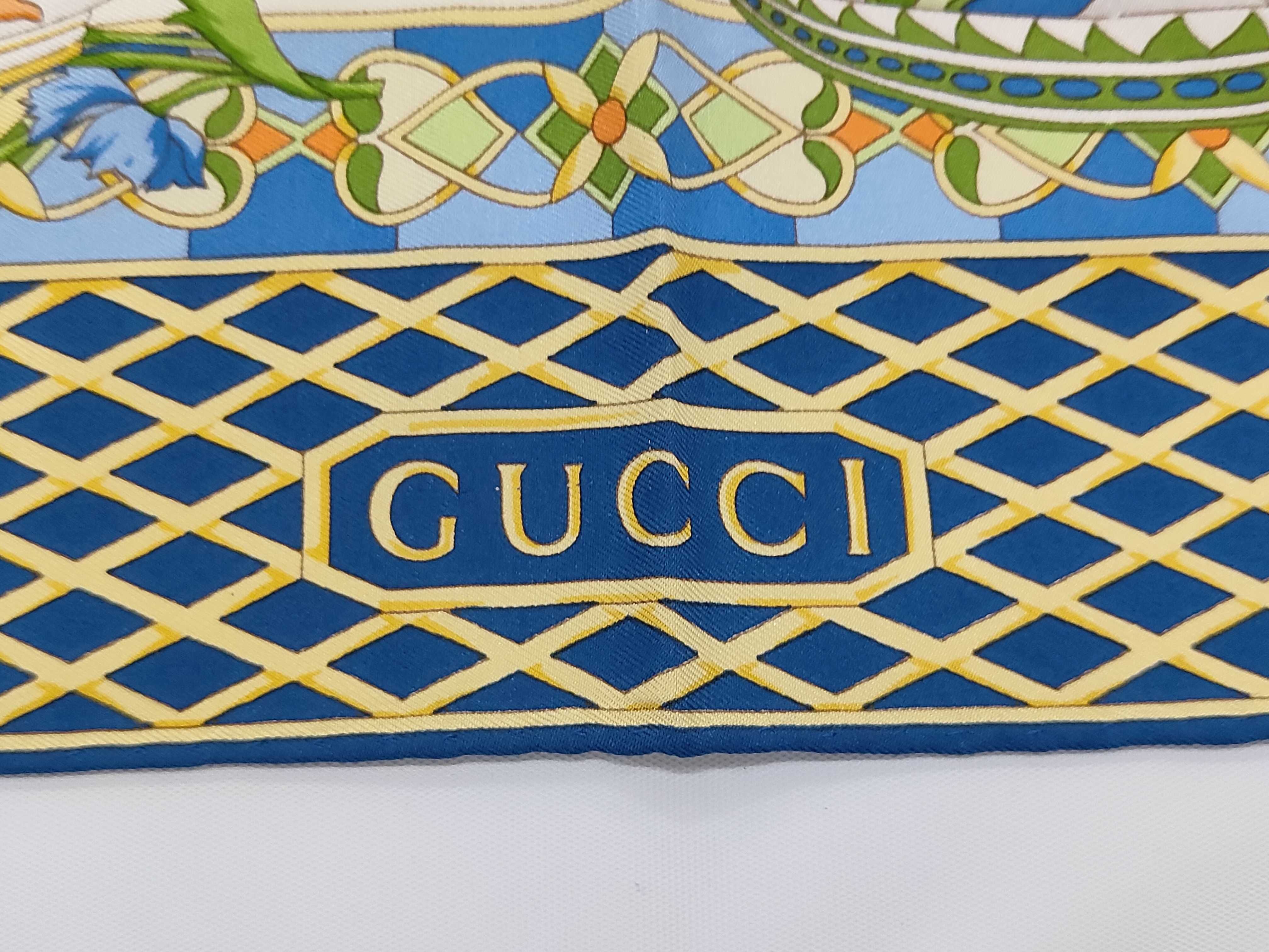 Gucci Silk Scarf in Chinese Vases Pattern by Vittorio Accornero