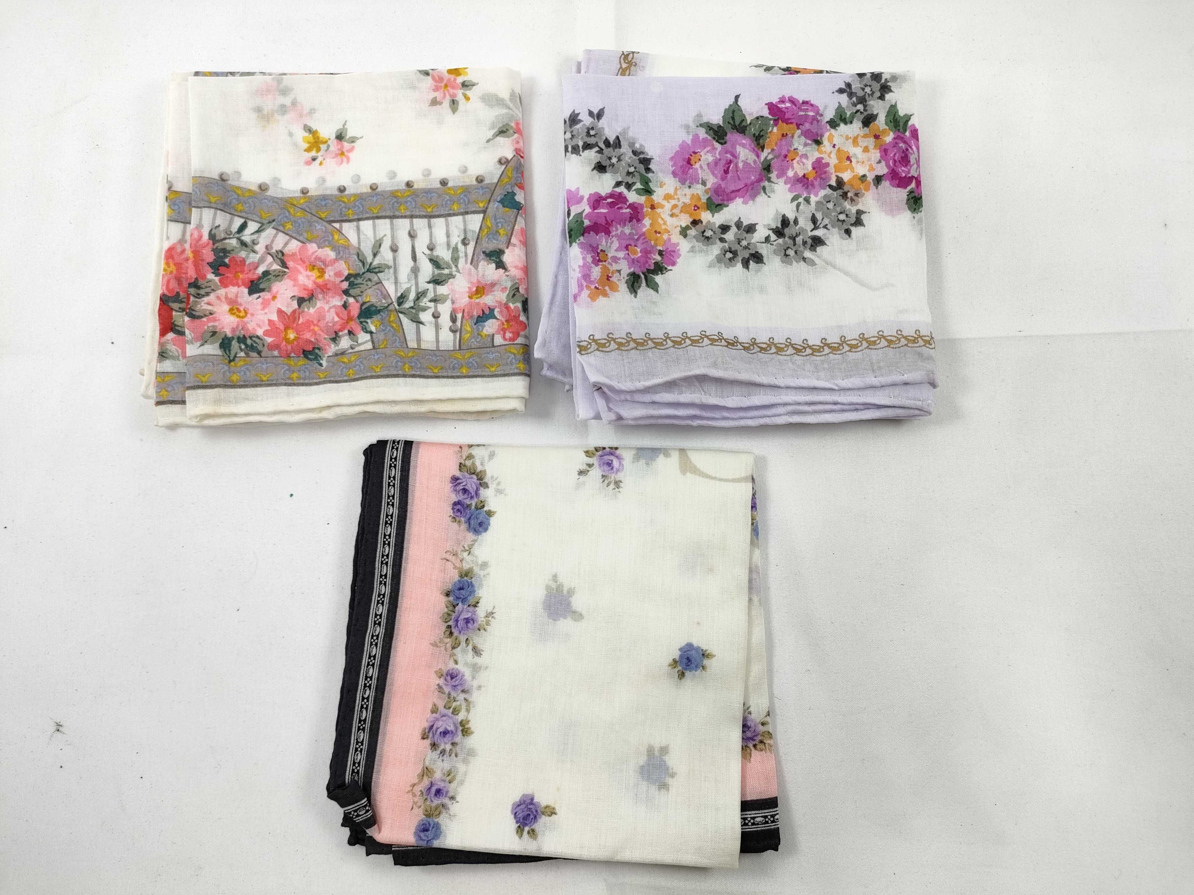 Three Christian Dior Floral Cotton Scarves