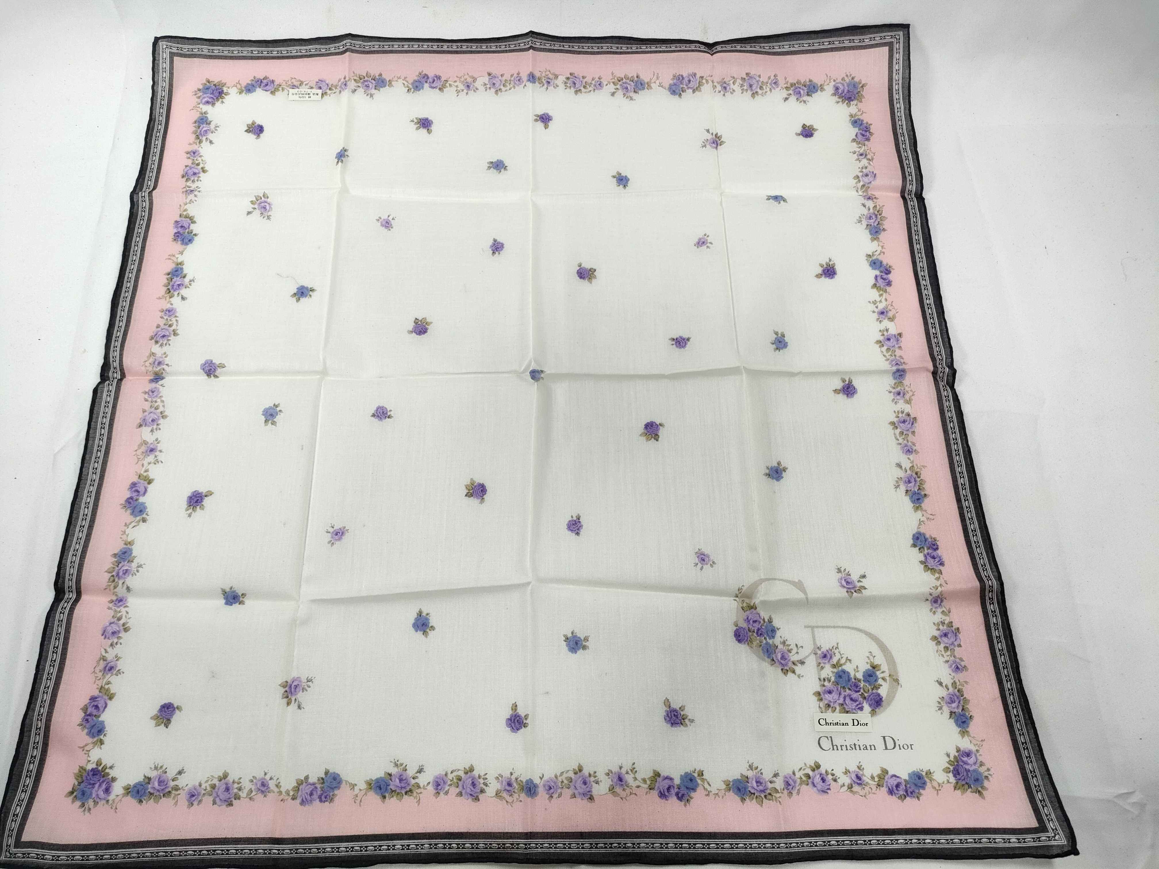 Three Christian Dior Floral Cotton Scarves