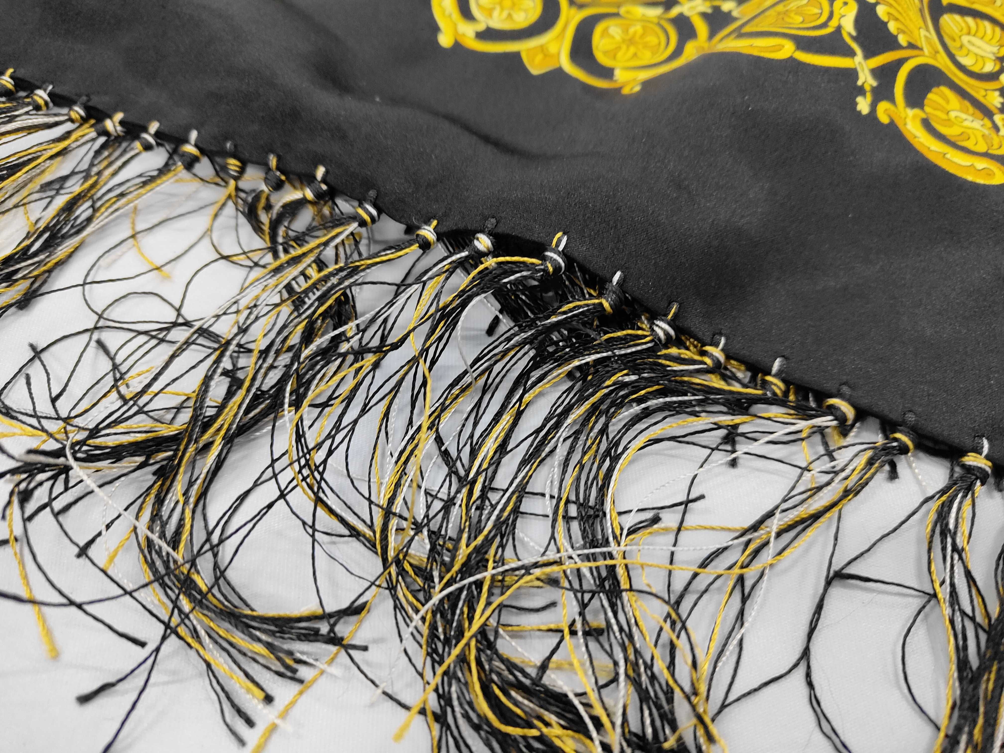 Atelier Versace Baroque Medusa Silk and Wool Fringed Stole