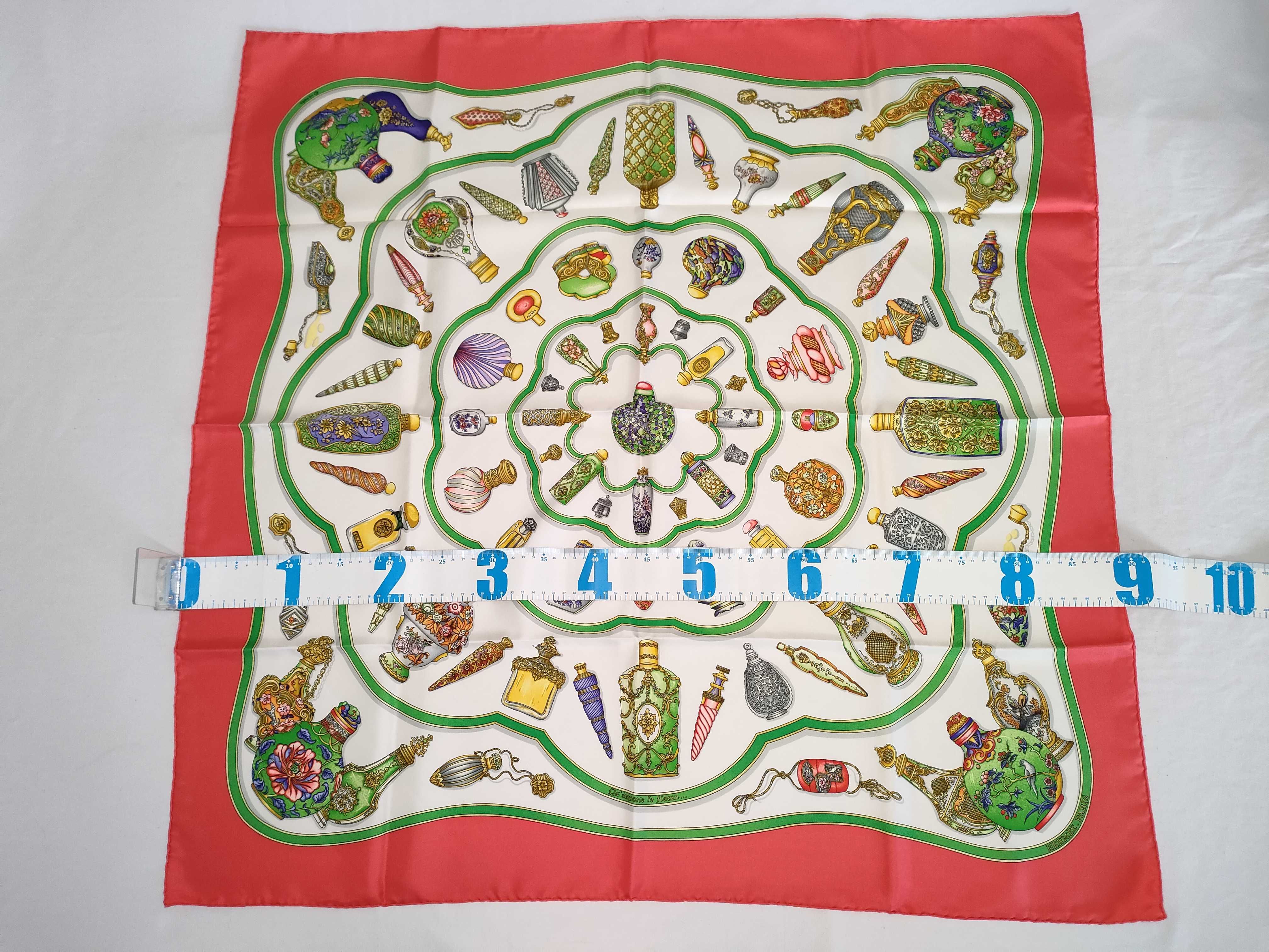 Hermes Qu importe le flacon Silk Carre 90 Scarf with Box