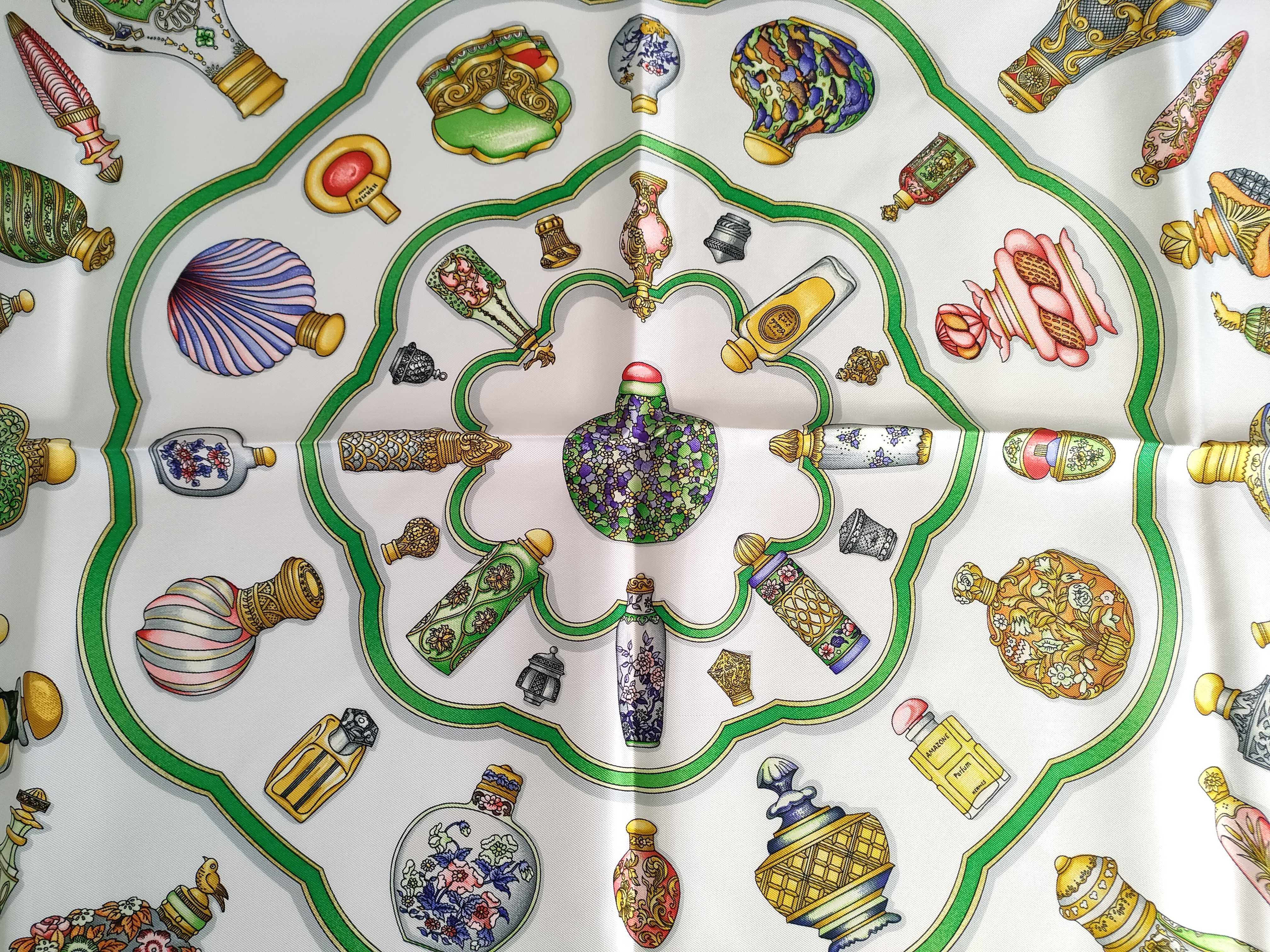 Hermes Qu importe le flacon Silk Carre 90 Scarf with Box