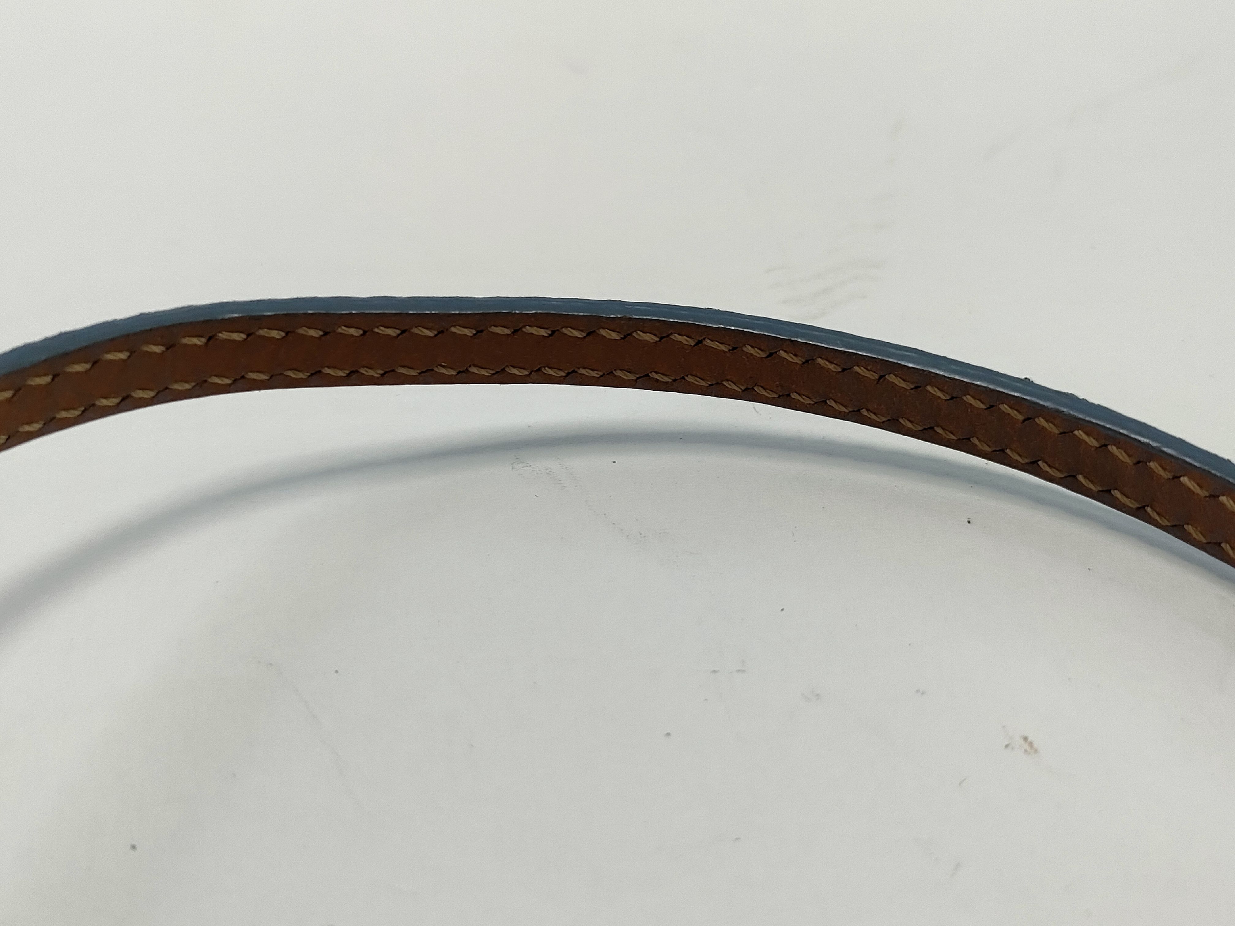 Fendi Blue Leather and Gold-Tone Clasp Bracelet