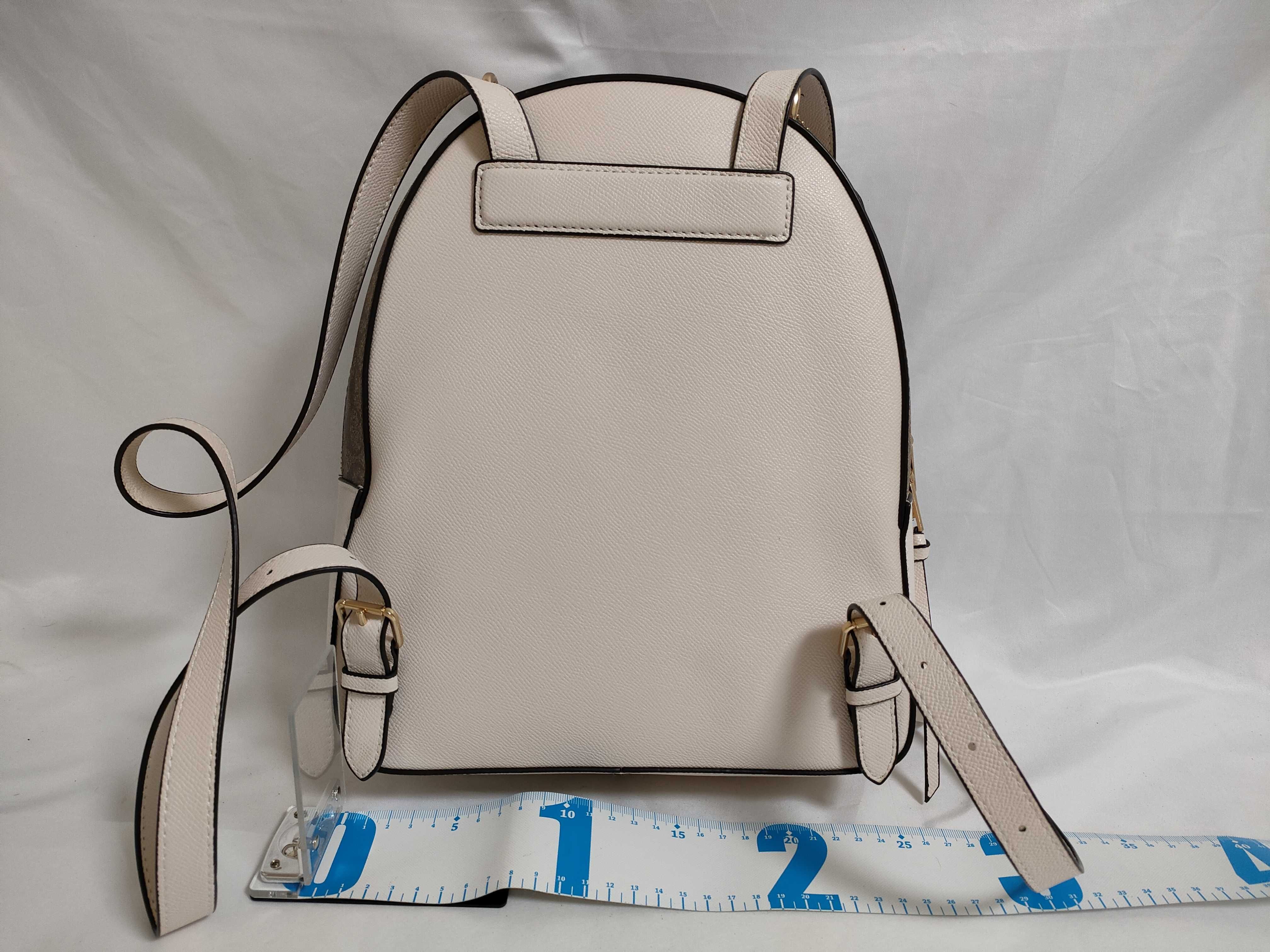 Coach Jordyn Backpack in Signature Canvas and Chalk Leather