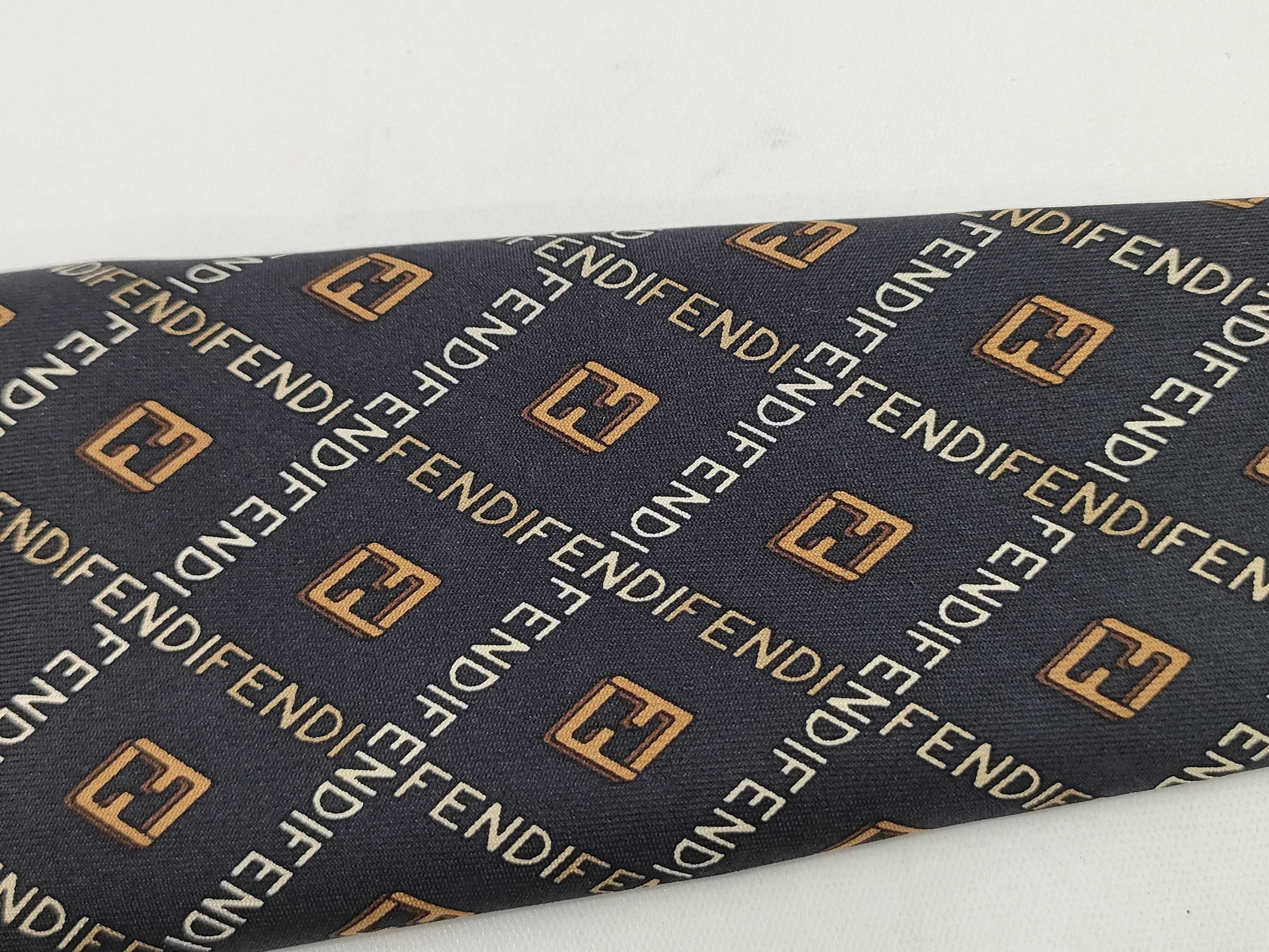 Three Fendi and Hermes Designer Silk Neckties