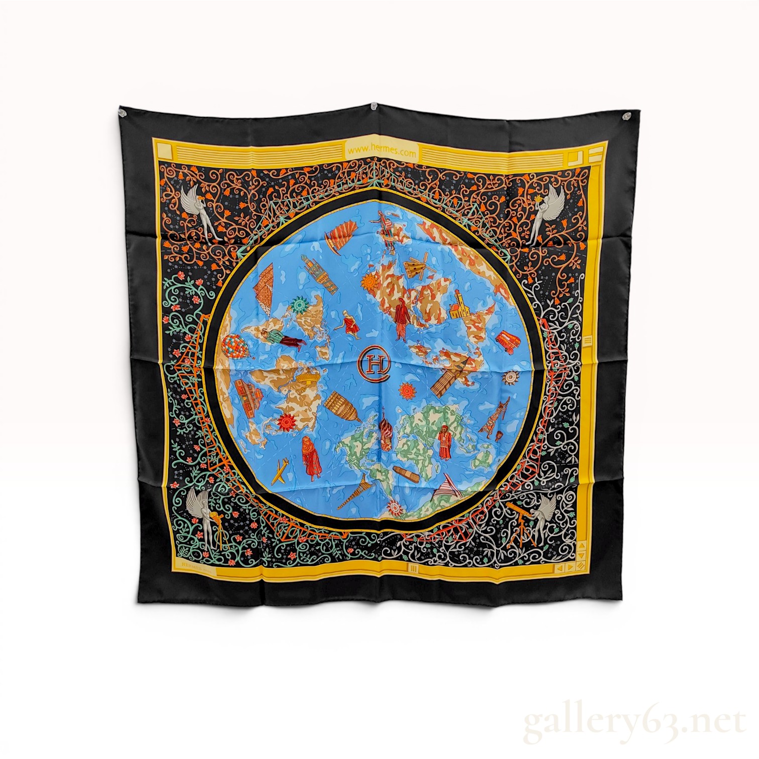 Hermes Silk Carre 90 Scarf in the www.hermes.com Pattern