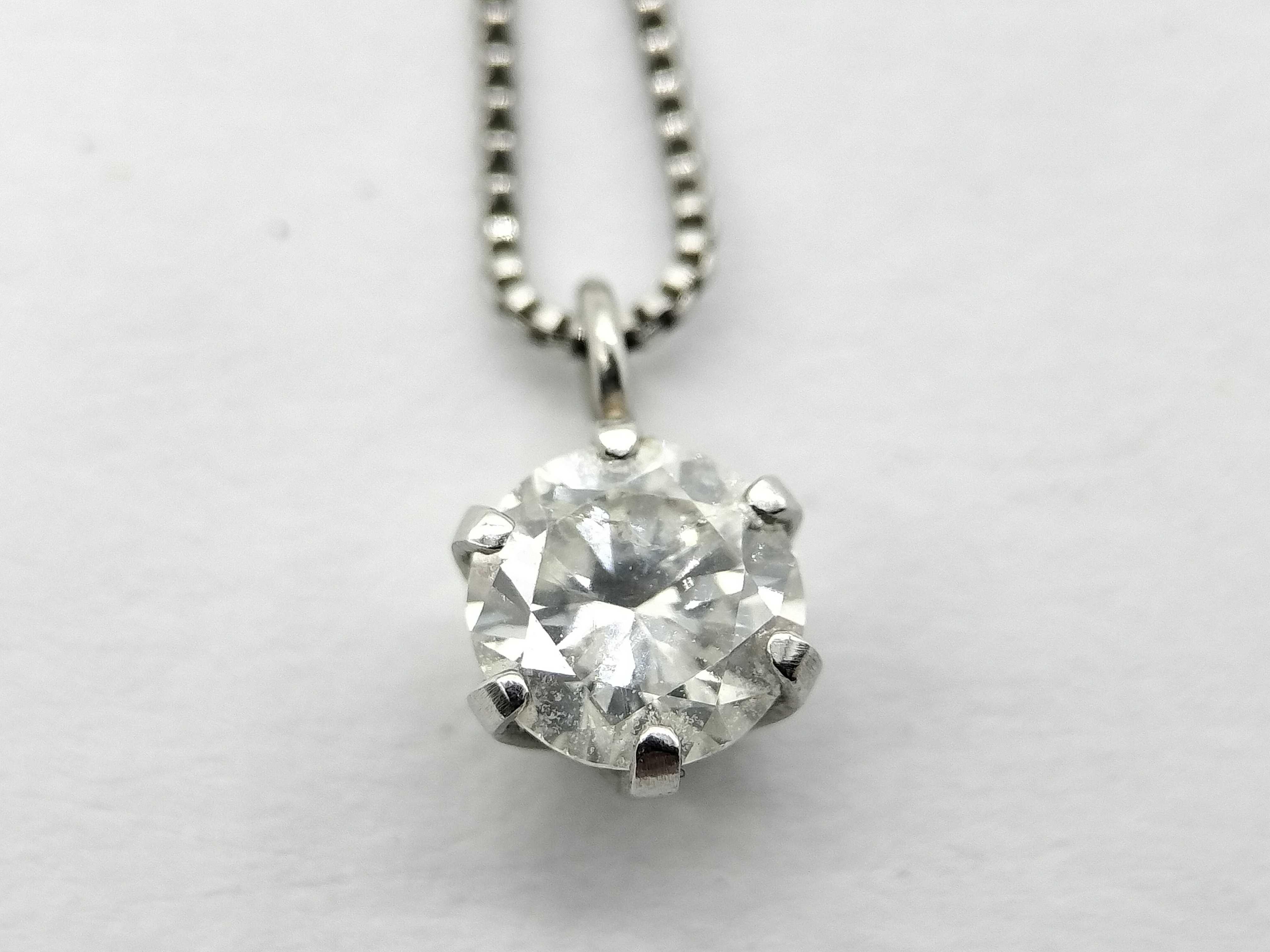 Platinum Diamond Solitaire Pendant Necklace