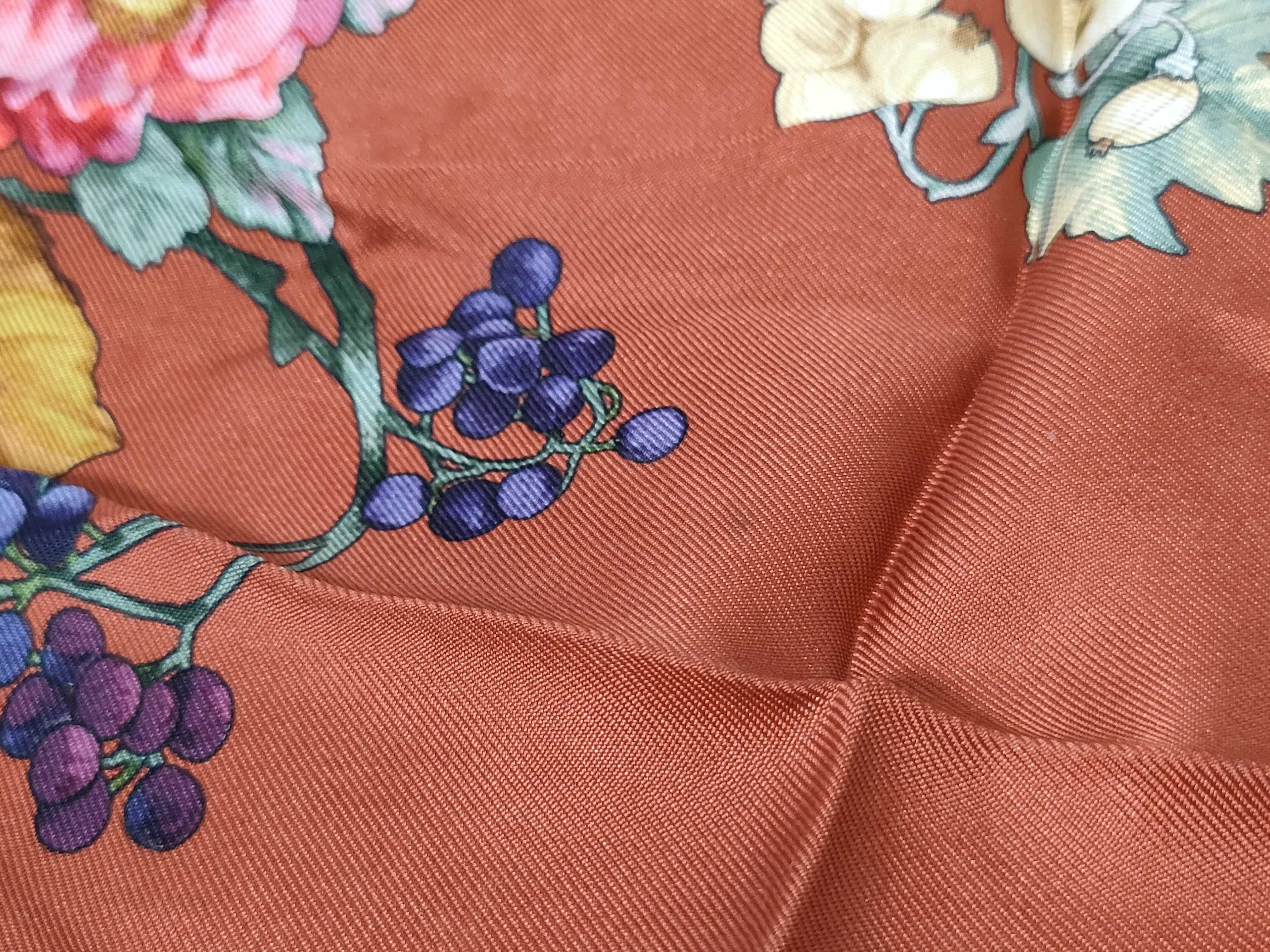 Gucci Floral Wreath and Wicker Print Silk Twill Scarf