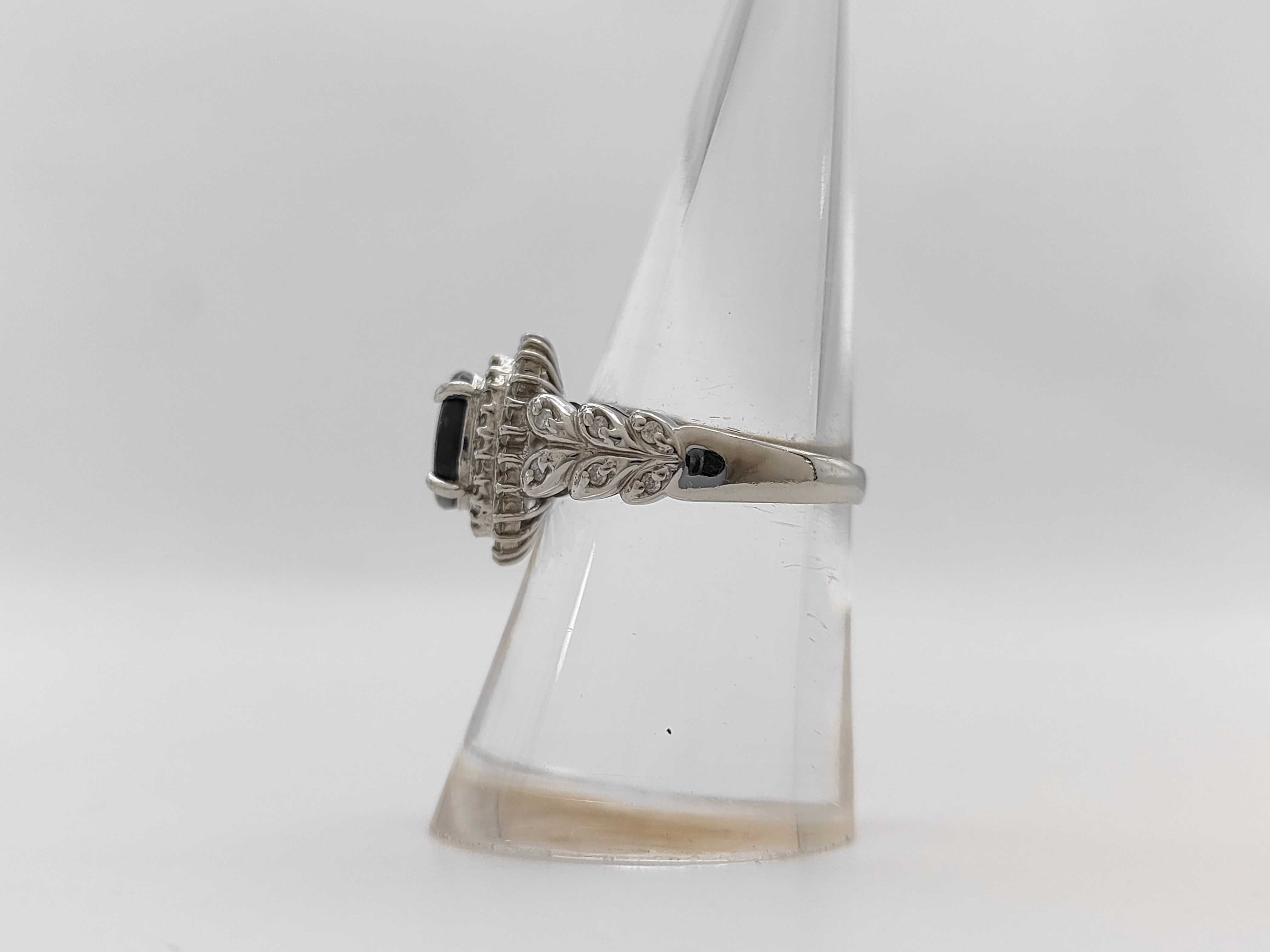 Platinum Natural Black Opal and Diamond Cocktail Ring