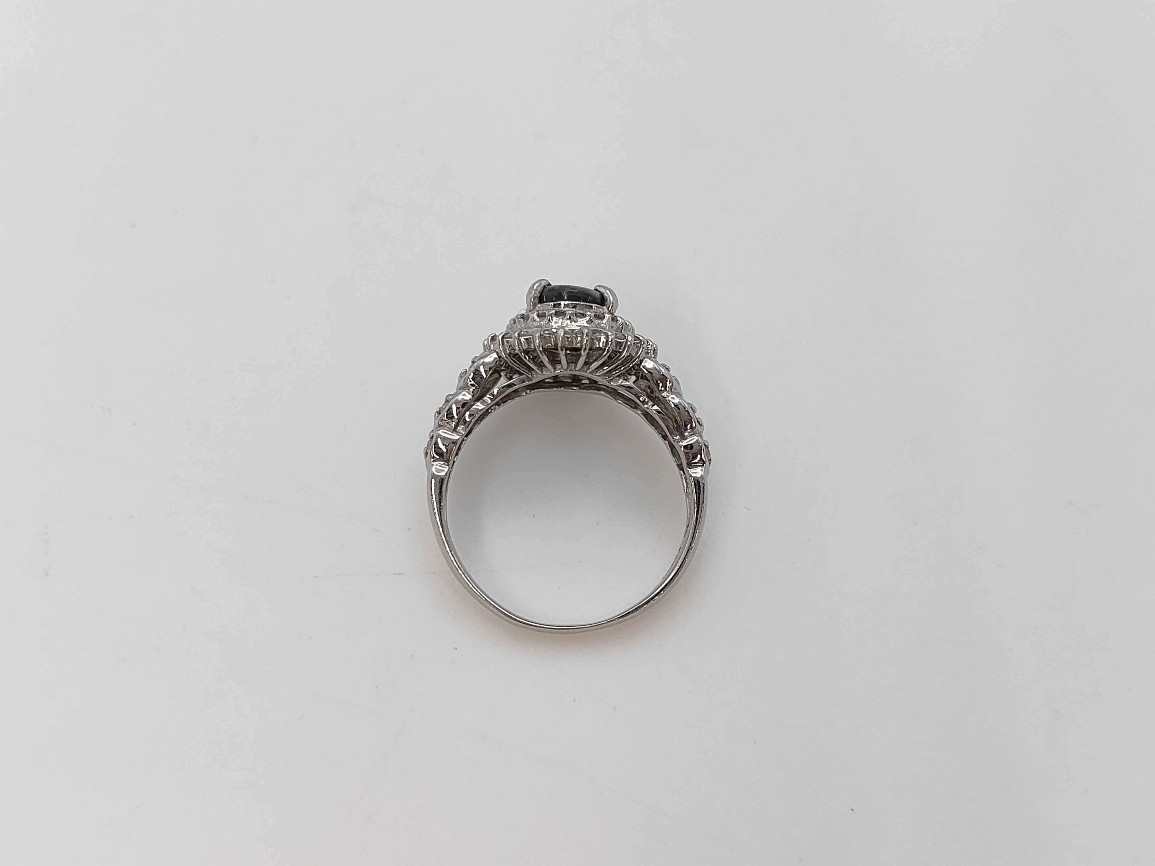 Platinum Natural Black Opal and Diamond Cocktail Ring