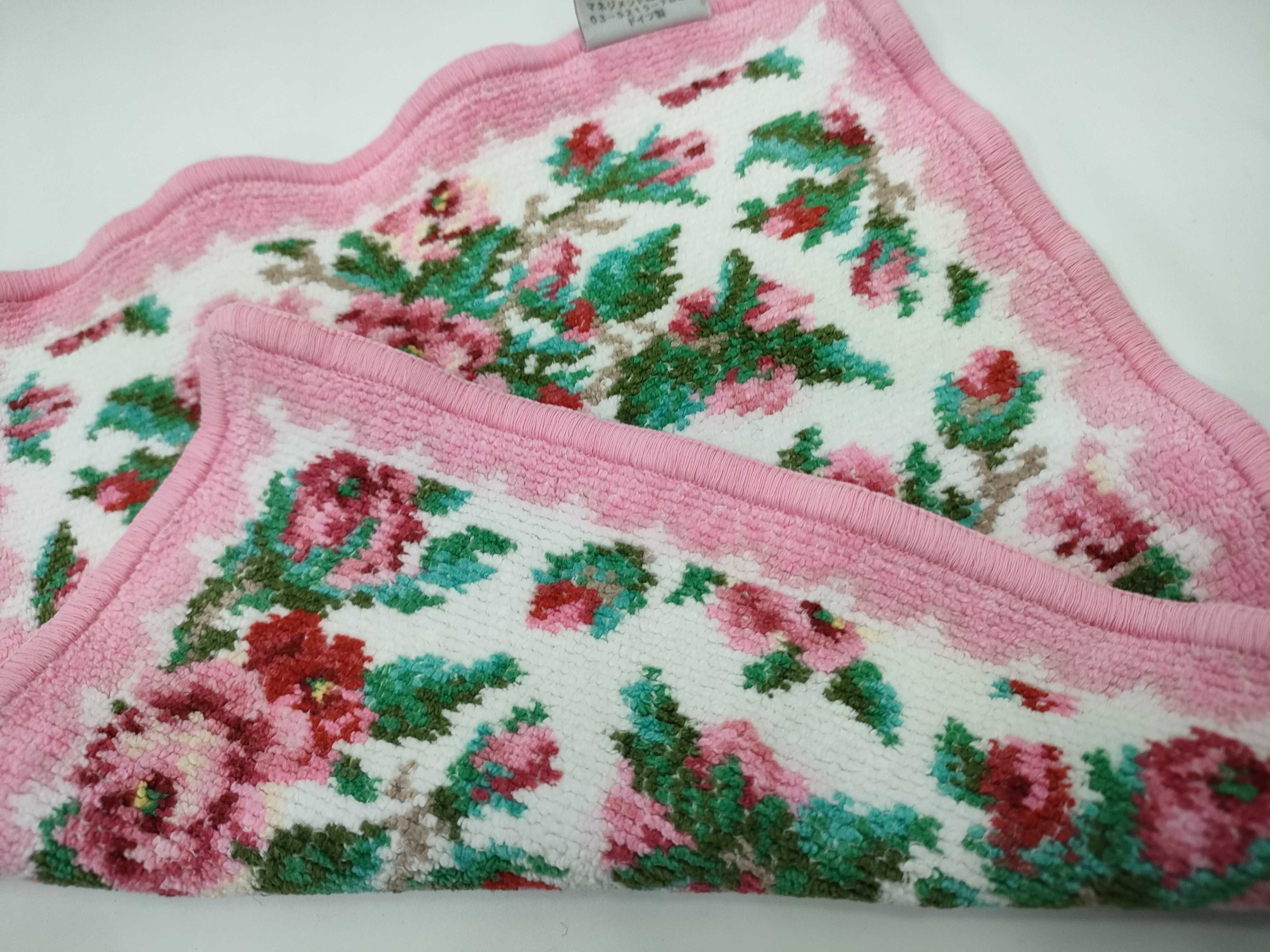A Collection of Seven Feiler German Chenille Floral Textile Items