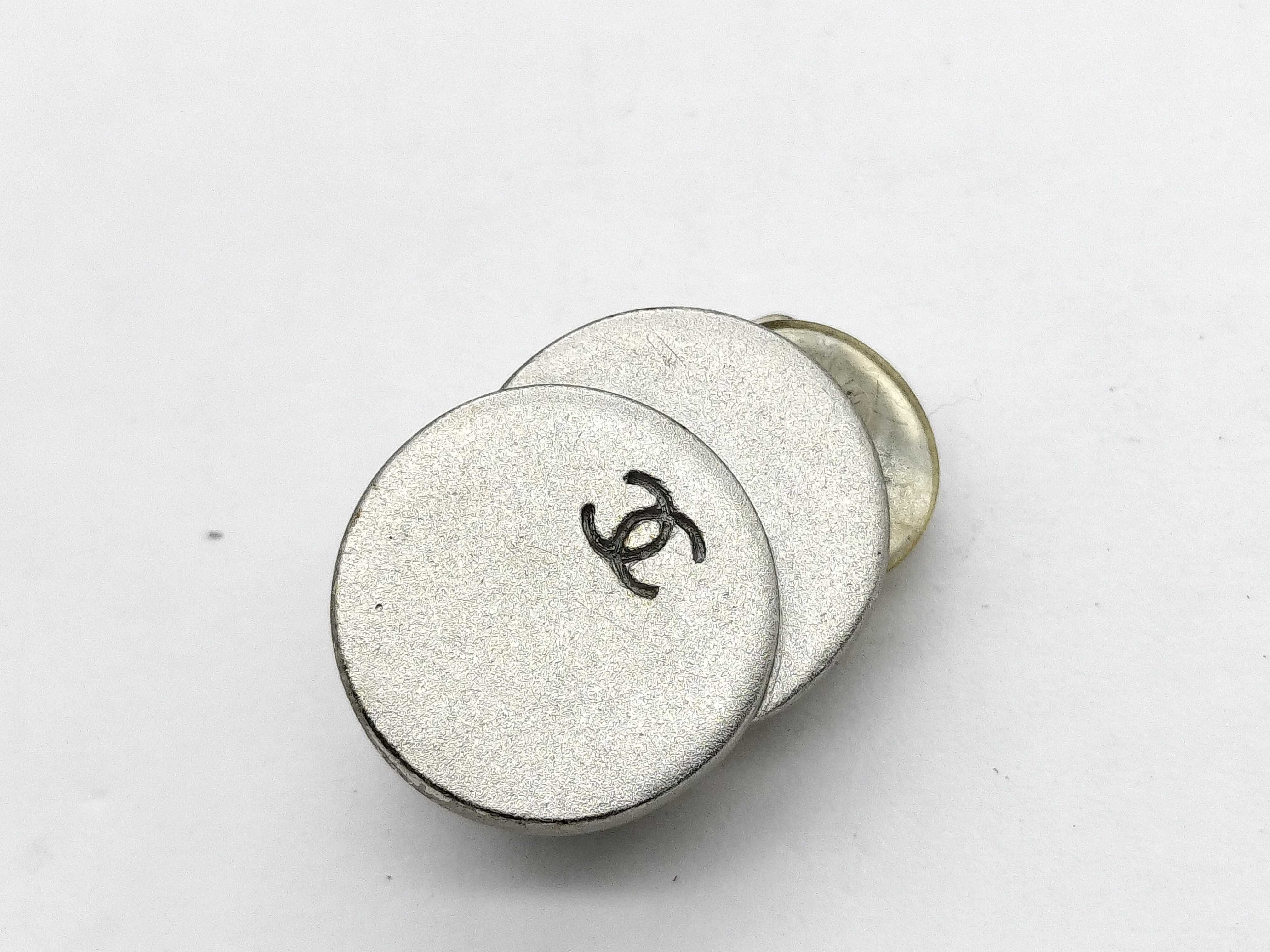 A Pair of Chanel Silver-Tone Double Disc Clip-On Earrings, Spring 1999