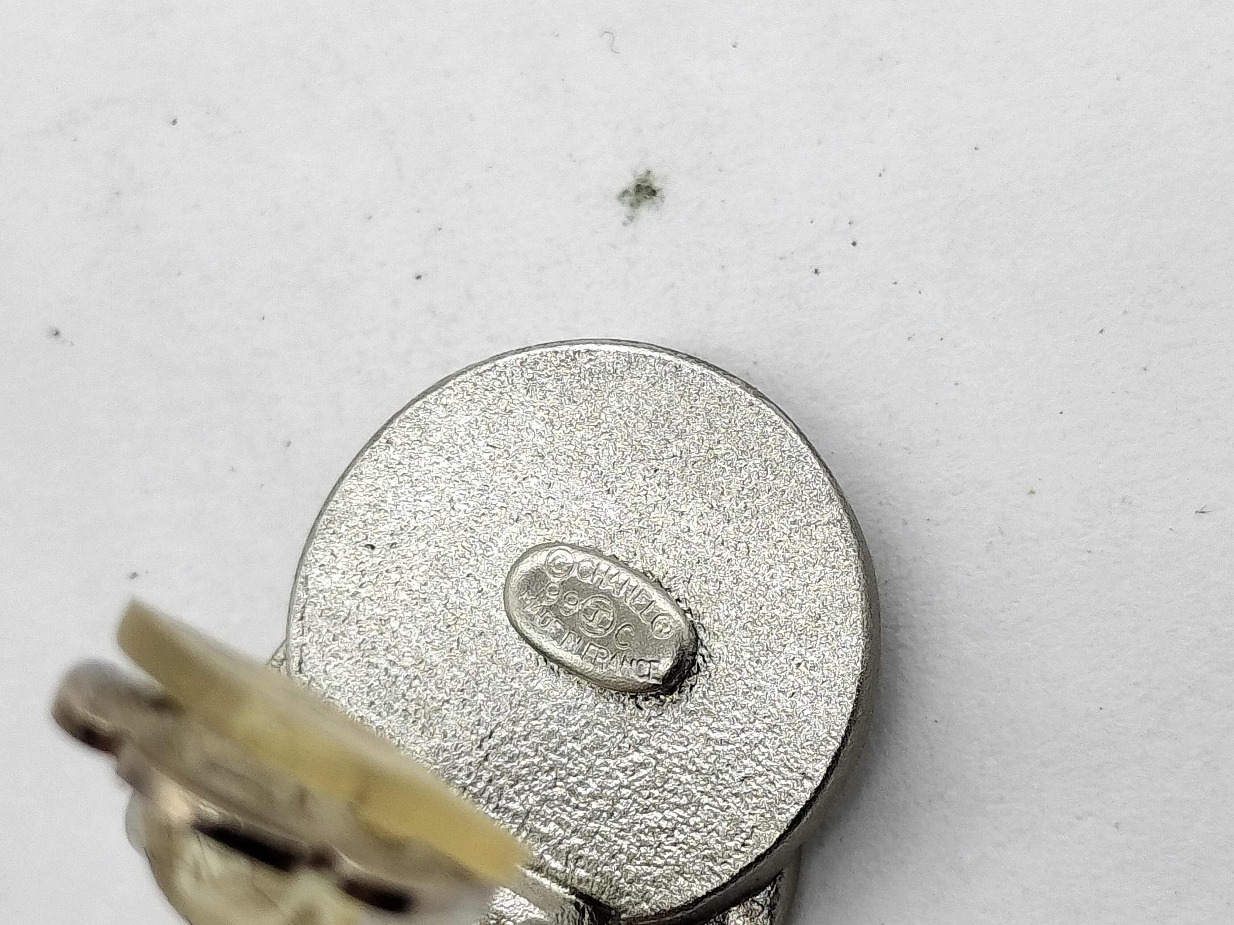 A Pair of Chanel Silver-Tone Double Disc Clip-On Earrings, Spring 1999
