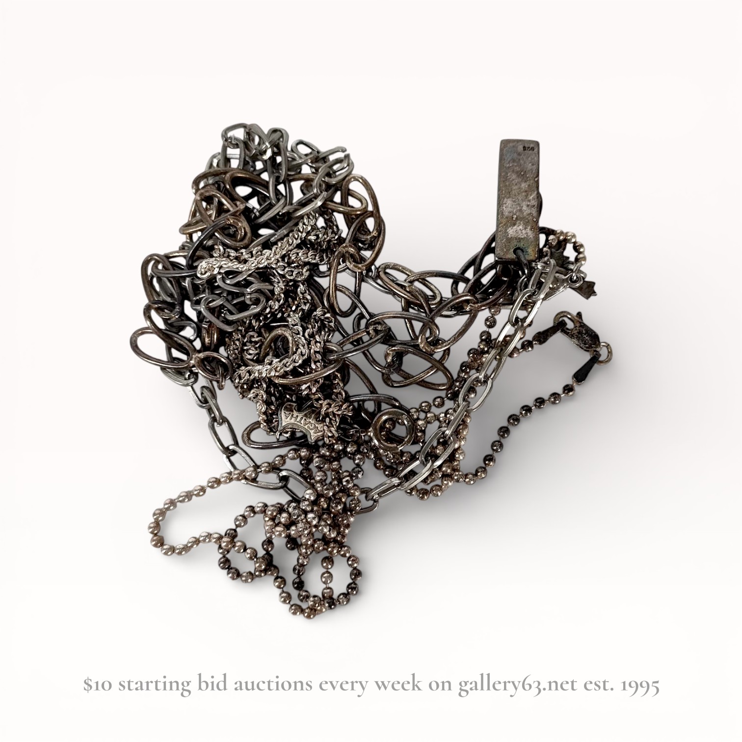 A Trio of Sterling Silver Necklaces