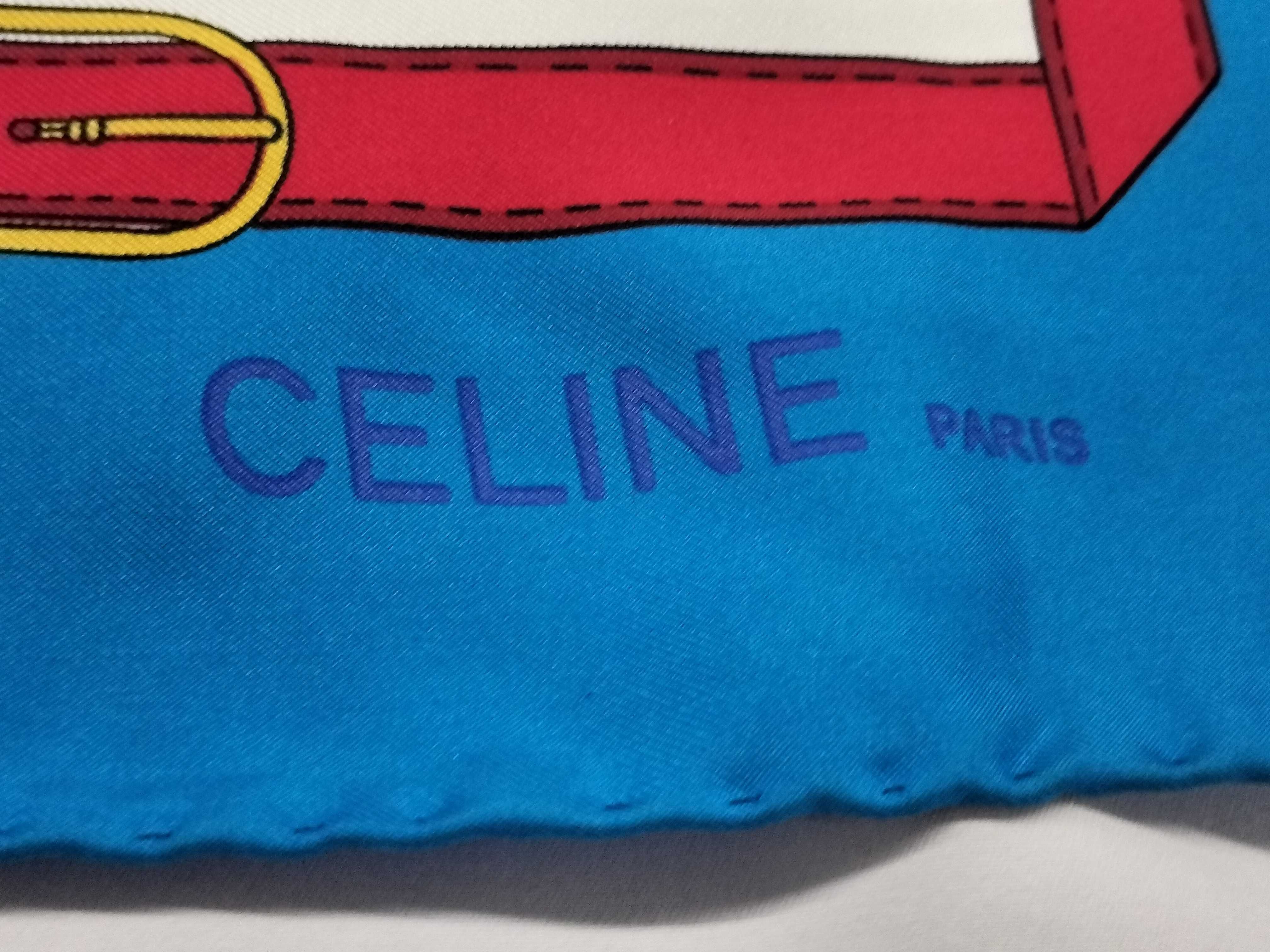 Celine Paris Vintage Silk Scarf with Tassel and Rope Motif