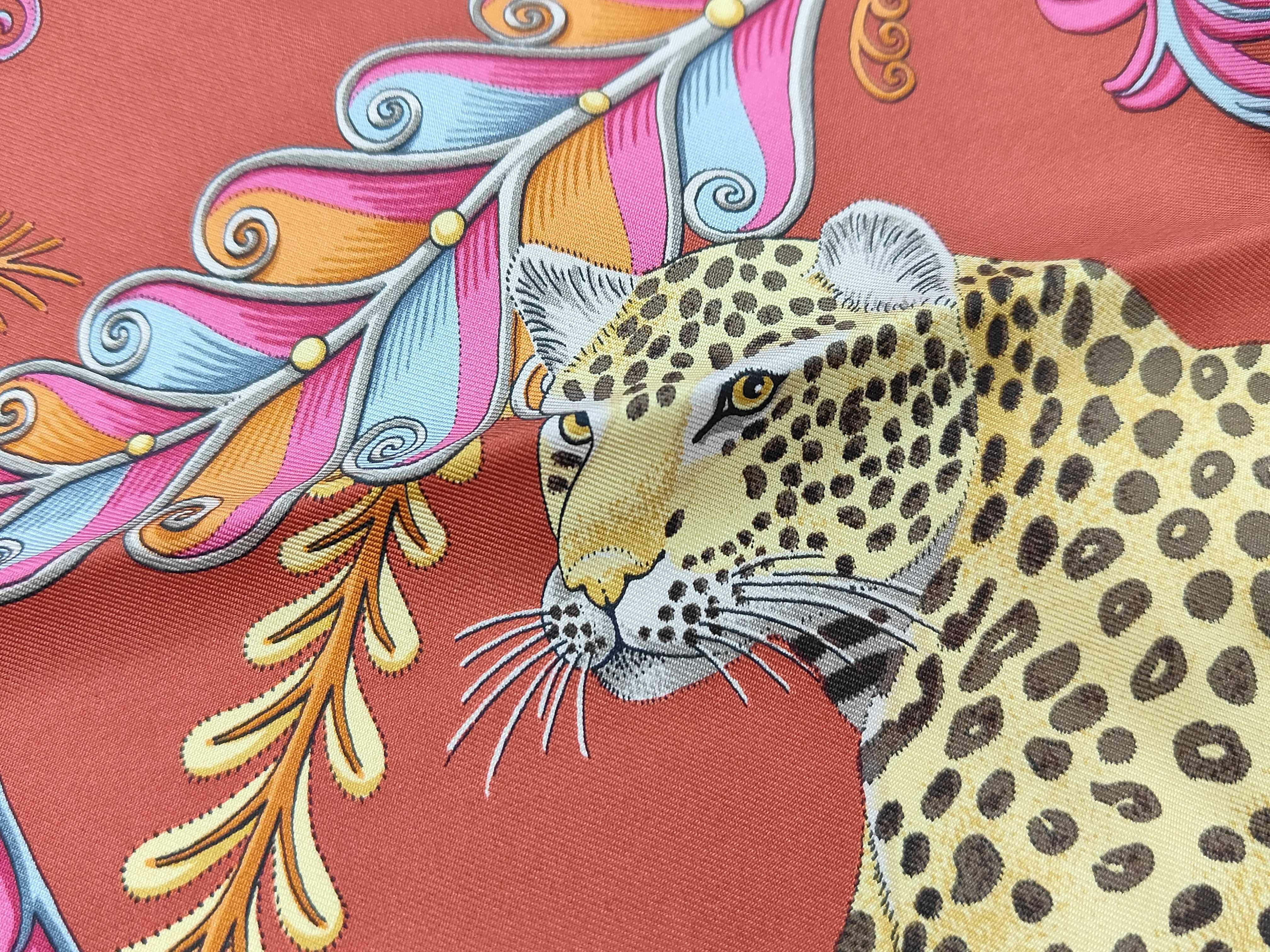 Salvatore Ferragamo Silk Twill Scarf with Jungle Wildlife Motif