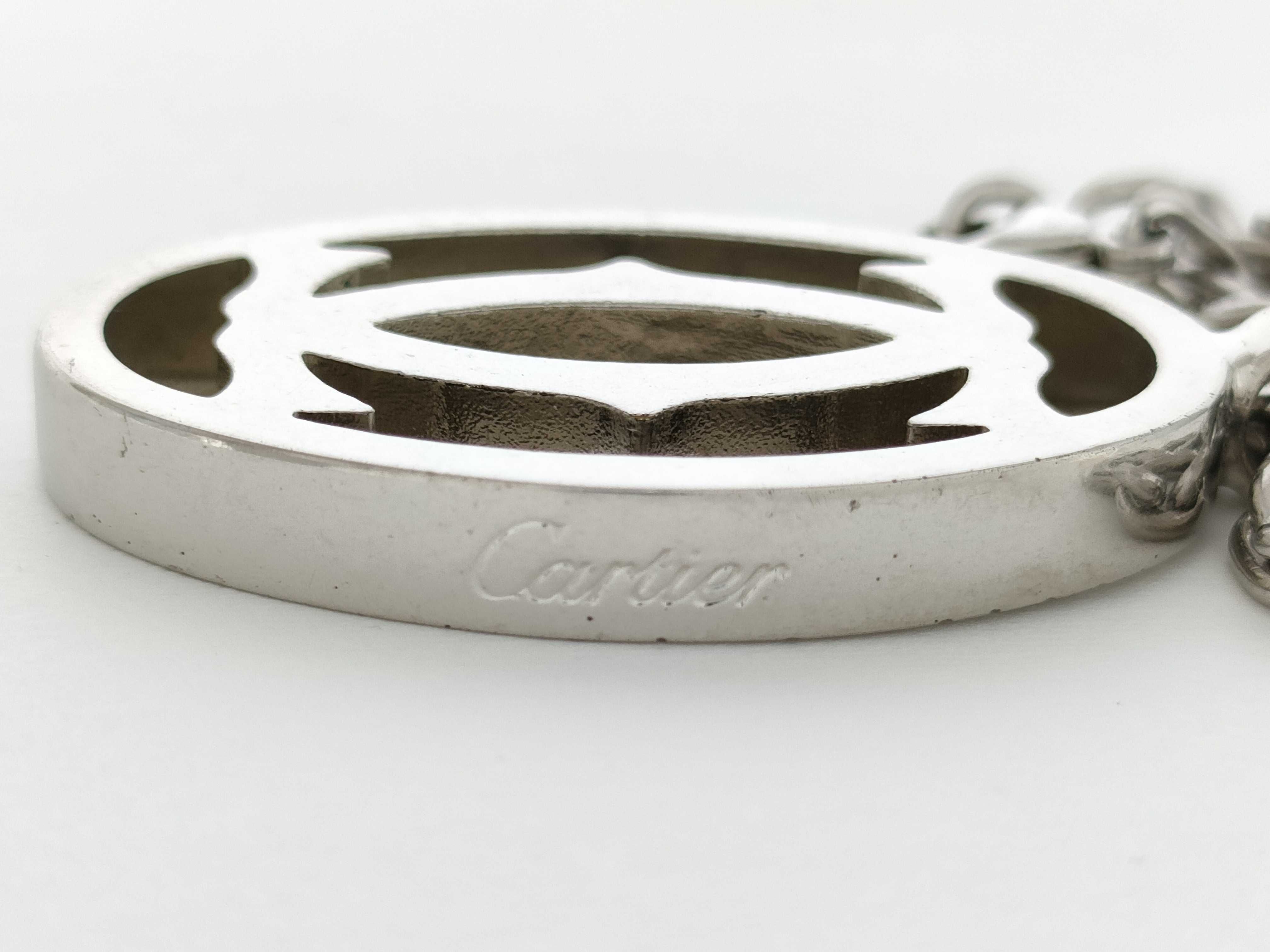 Cartier C de Cartier Logo Pendant Charm on Cable Link Chain