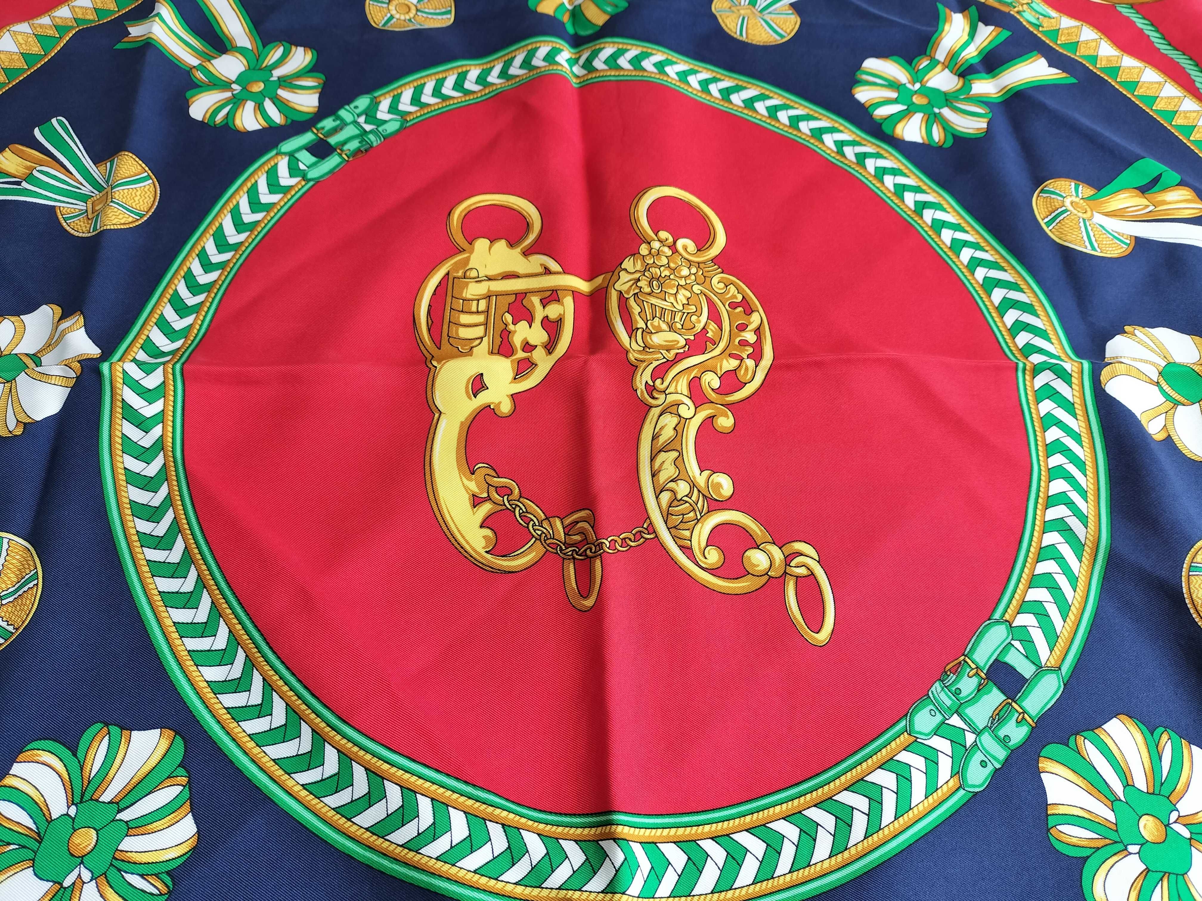 Celine Paris Equestrian Motif Silk Scarf