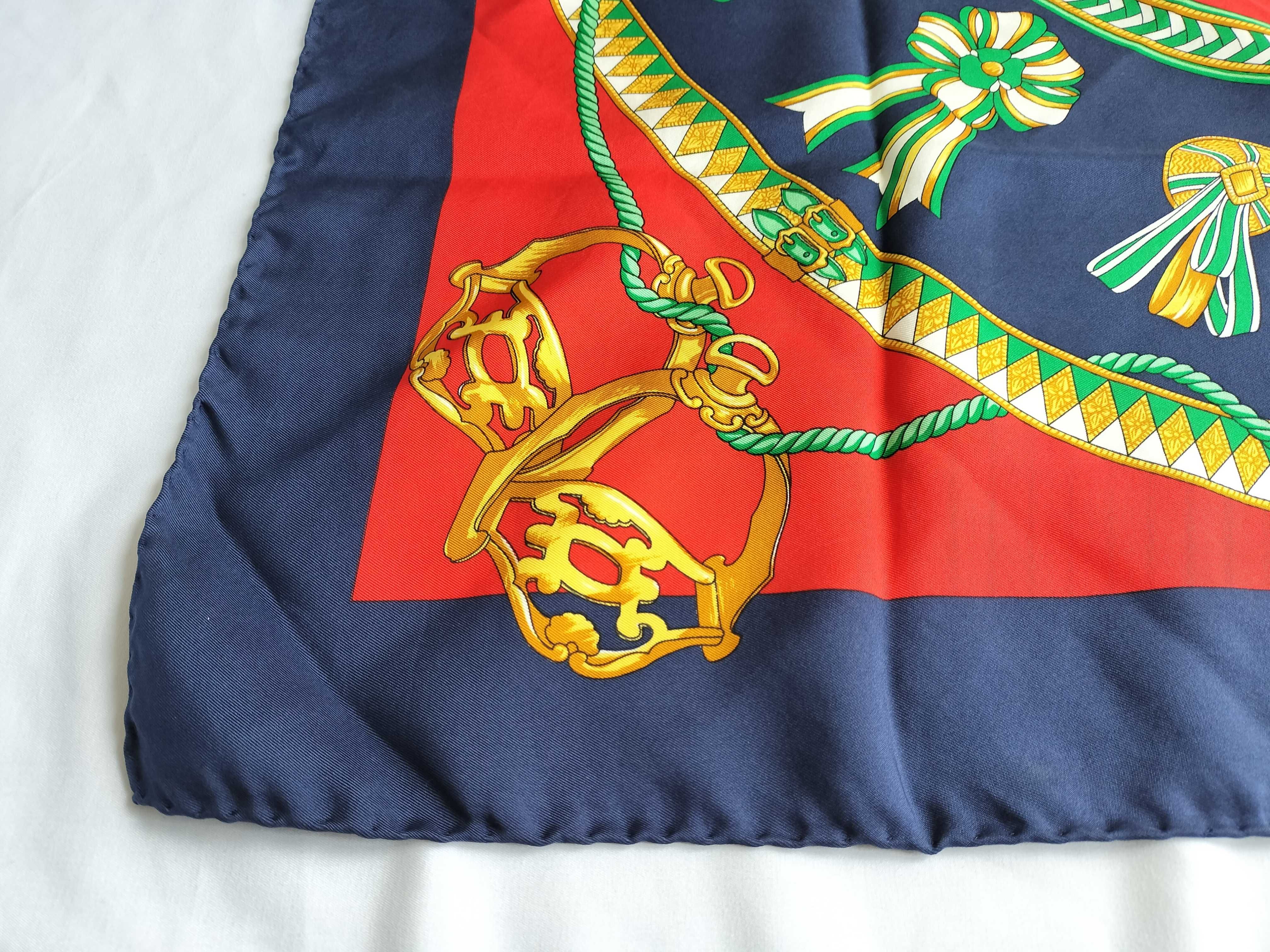 Celine Paris Equestrian Motif Silk Scarf